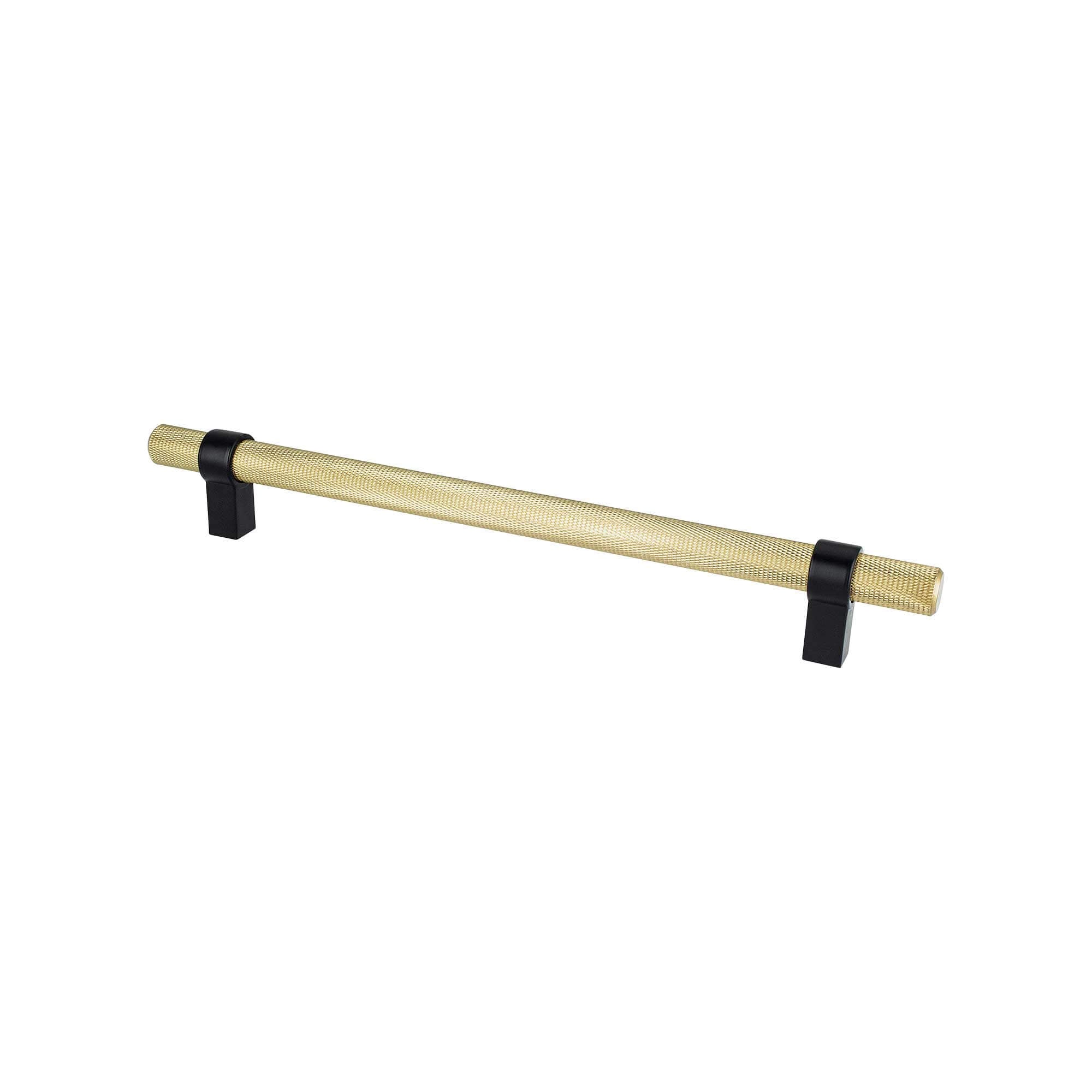 Radial Reign 224mm CC Modern Brushed Gold Bar and Matte Black Posts Pull