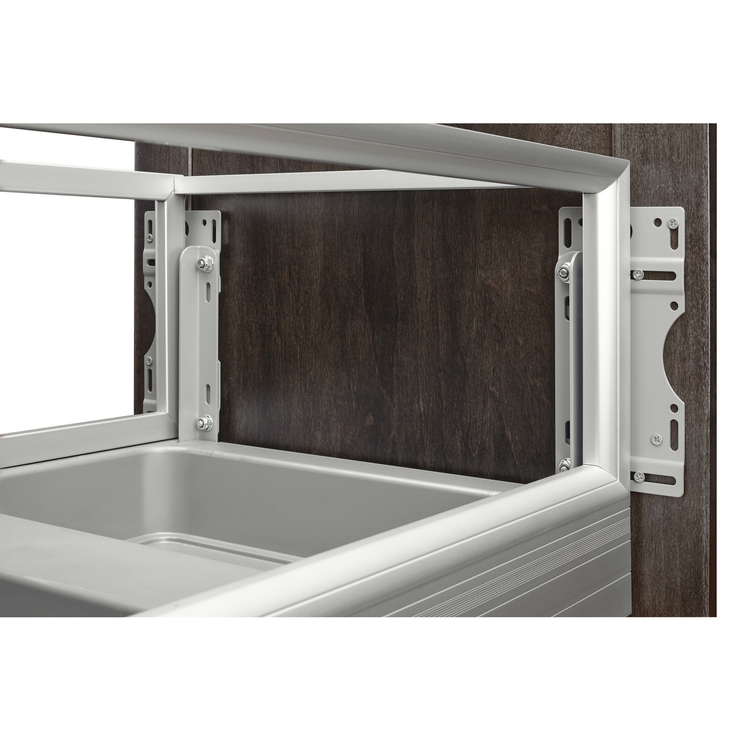 Double 50 Qrt Pull-Out Waste Container w/Rev-A-Motion White  15.63 in (397 mm) W x 22 in (559 mm) D x 23.5 in (597 mm) H