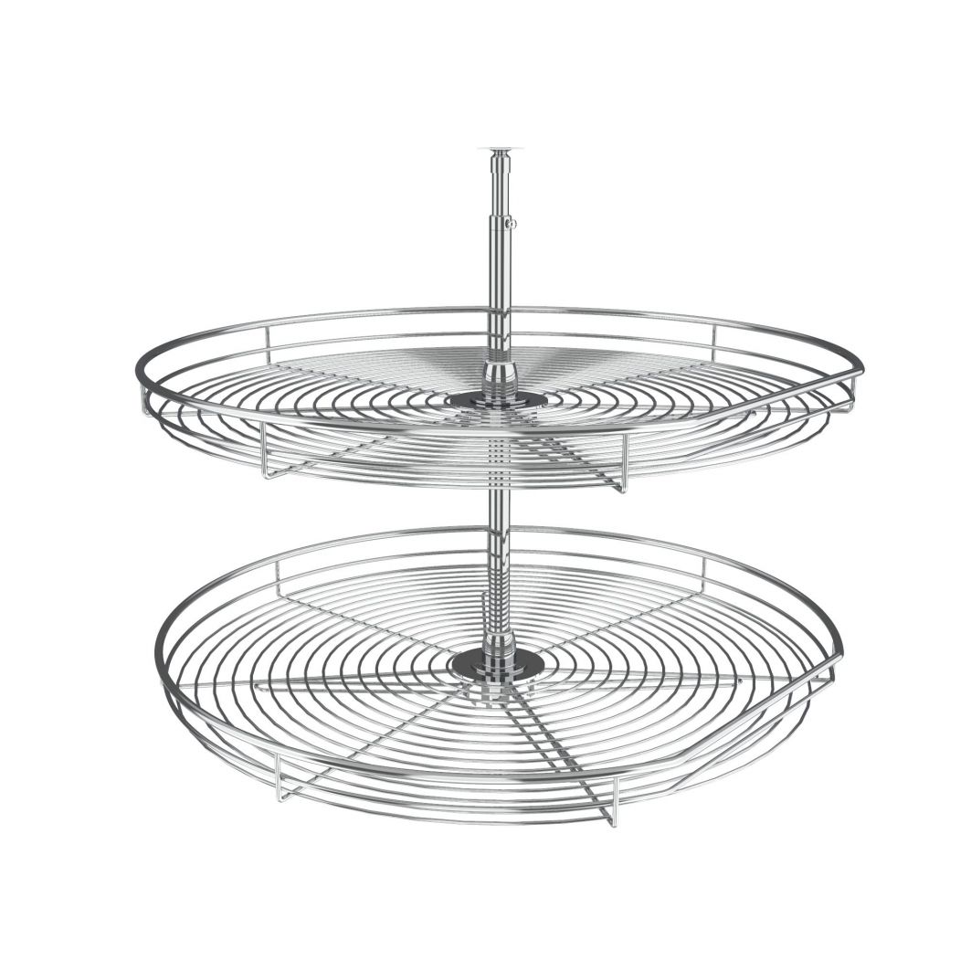 32" D-Shape Chrome Lazy Susan -Single (32" W x 20-1/4" D x 26" - 32" H)