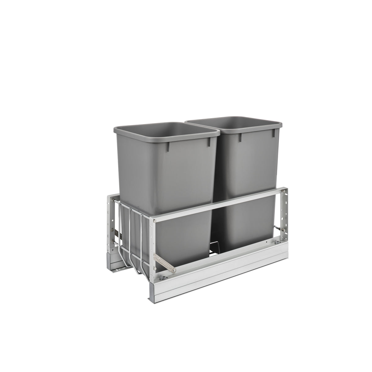 Double 27 Qrt Pull-Out Waste Containers Silver  11.69 in (297 mm) W x 22.25 in (565 mm) D x 18.94 in (481 mm) H
