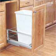 50 Qrt Pull-Out Waste Container White  10.75 in (273 mm) W x 21.94 in (557 mm) D x 23.13 in (588 mm) H