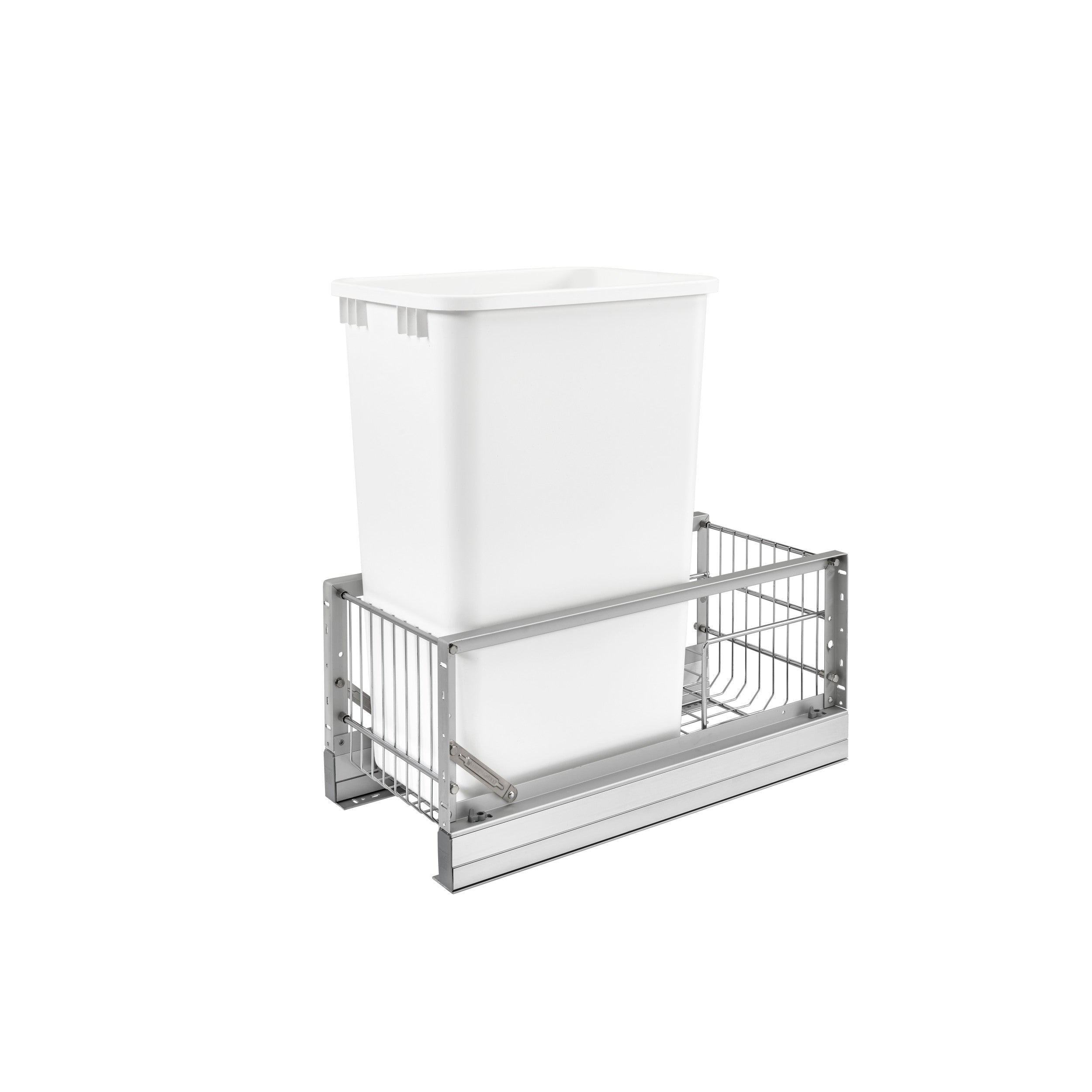 50 Qrt Pull-Out Waste Container Silver  10.75 in (273 mm) W x 21.94 in (557 mm) D x 23.13 in (588 mm) H