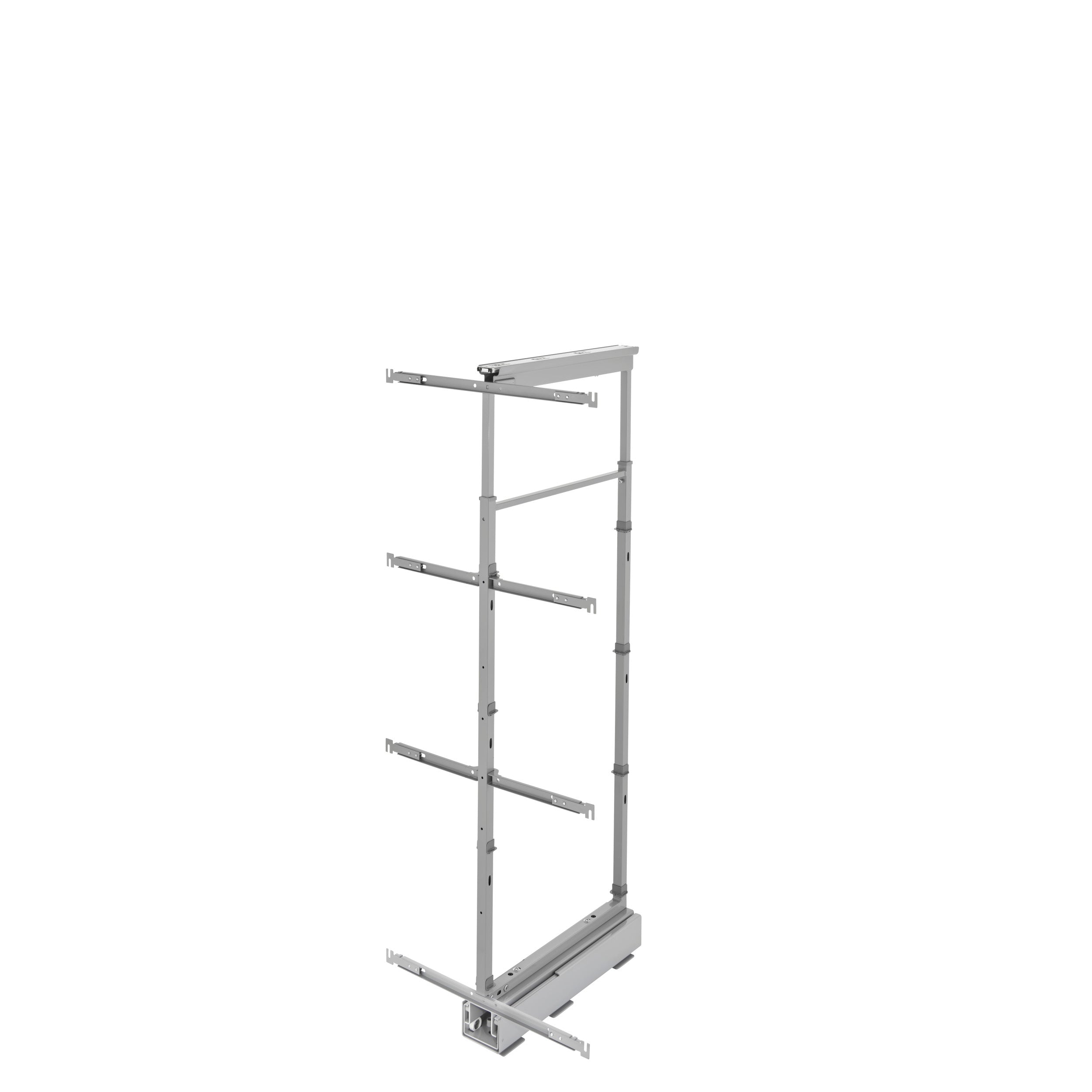 10 in Chrome Solid Bottom Pantry Pullout Soft Close Natural  10.25 in (260 mm) W x 21.69 in (551 mm) D x 50.75 in (1289 mm) H