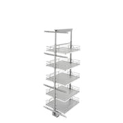19 in Chrome Solid Bottom Pantry Pullout Soft Close Gray  19.25 in (489 mm) W x 21.69 in (551 mm) D x 58.25 in (1480 mm) H