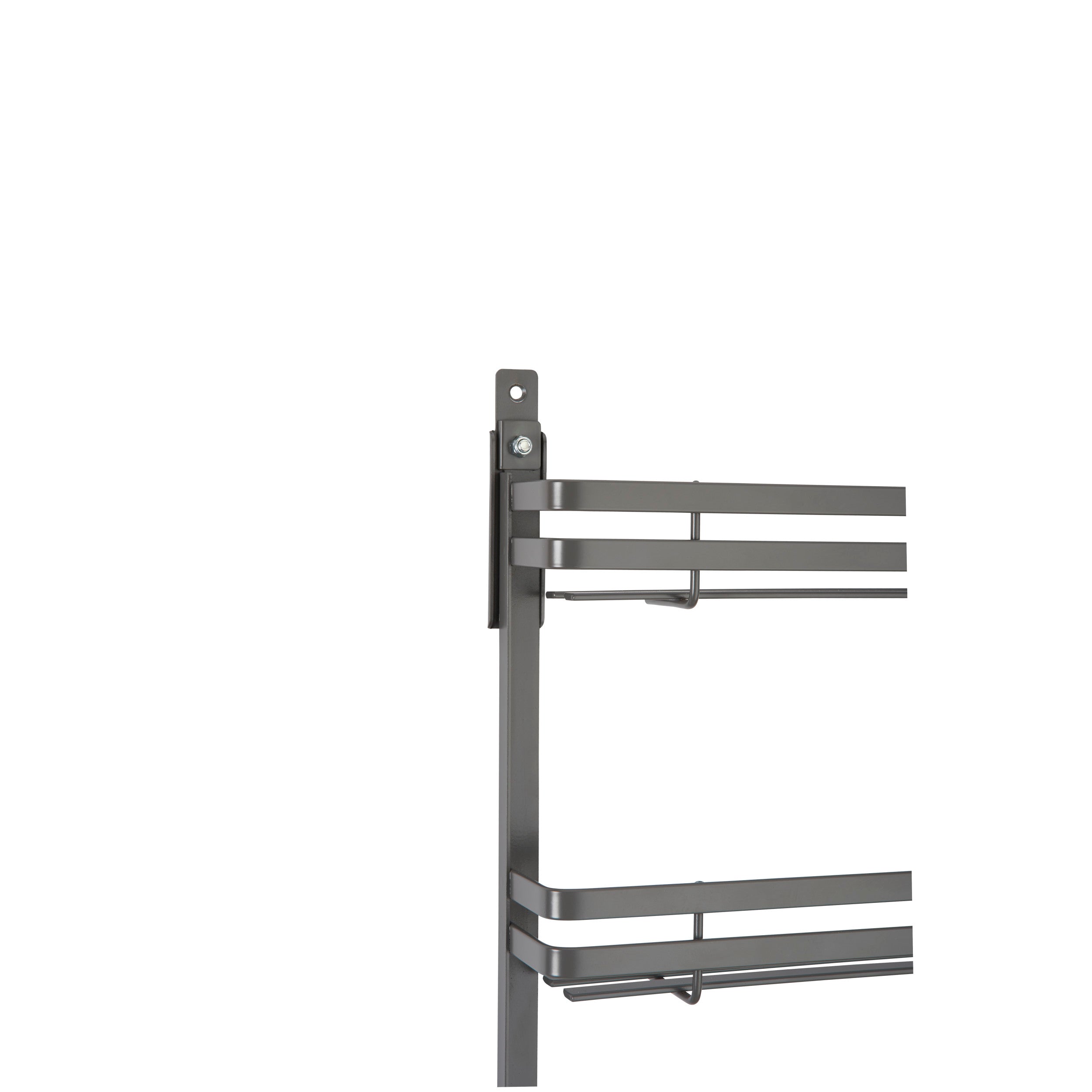 Large Flat Metal Door mount Spice Rack Orion Gray  13.62 in (346 mm) W x 2.48 in (63 mm) D x 23.35 in (593 mm) H