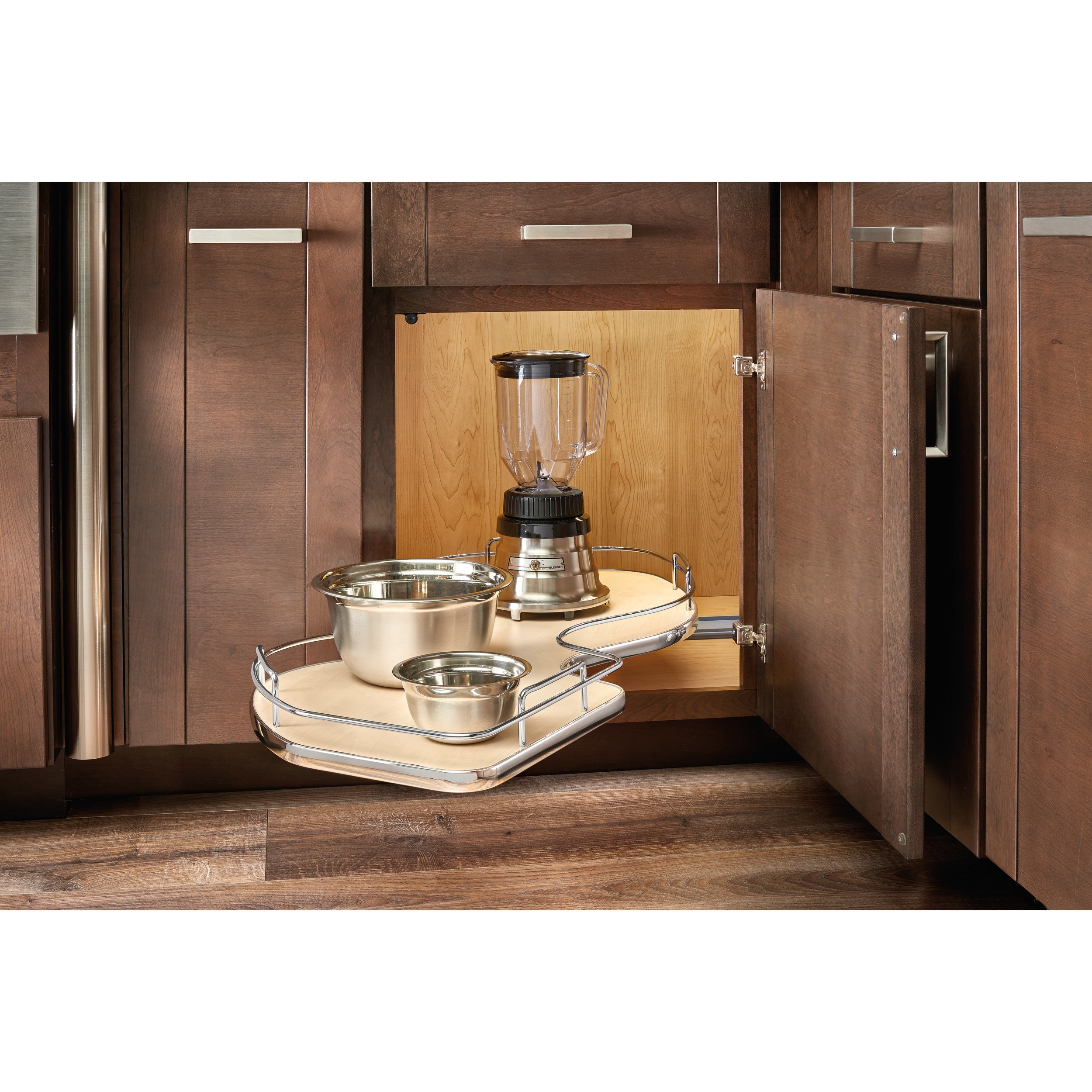 18 in Single-Tier Organizer for a Blind Left Natural  37.63 in (956 mm) W x 21.56 in (548 mm) D x 6.5 in (165 mm) H