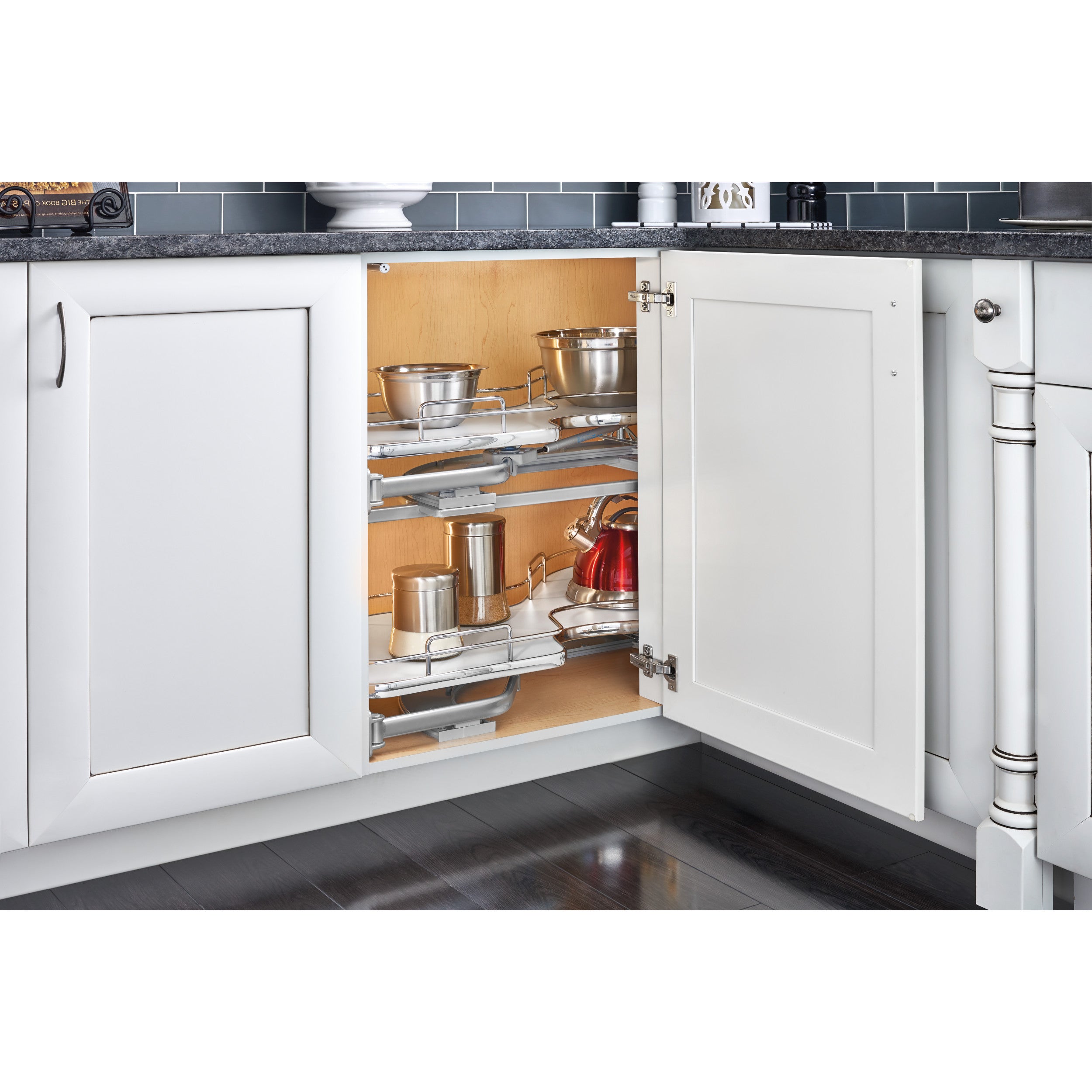 18 in Two-Tier Organizer for a Blind Right Gray  37.63 in (956 mm) W x 21.56 in (548 mm) D x 24.44 in (621 mm) H