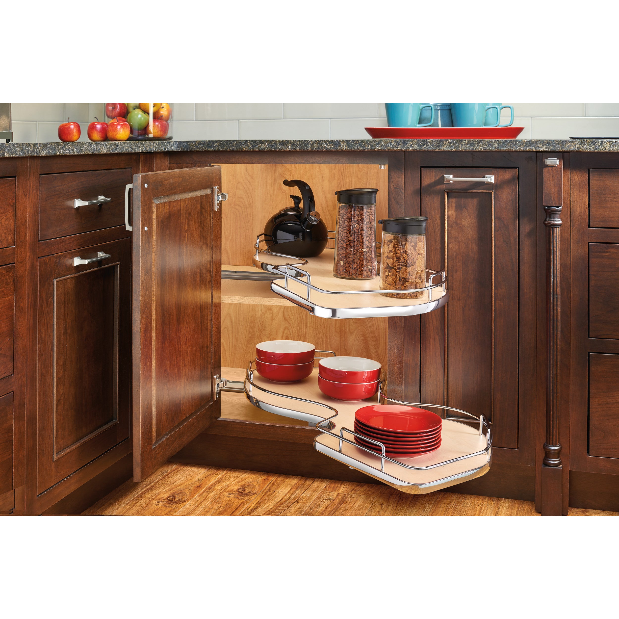 18 in Two-Tier Organizer for a Blind Left Natural  37.63 in (956 mm) W x 21.56 in (548 mm) D x 24.44 in (621 mm) H