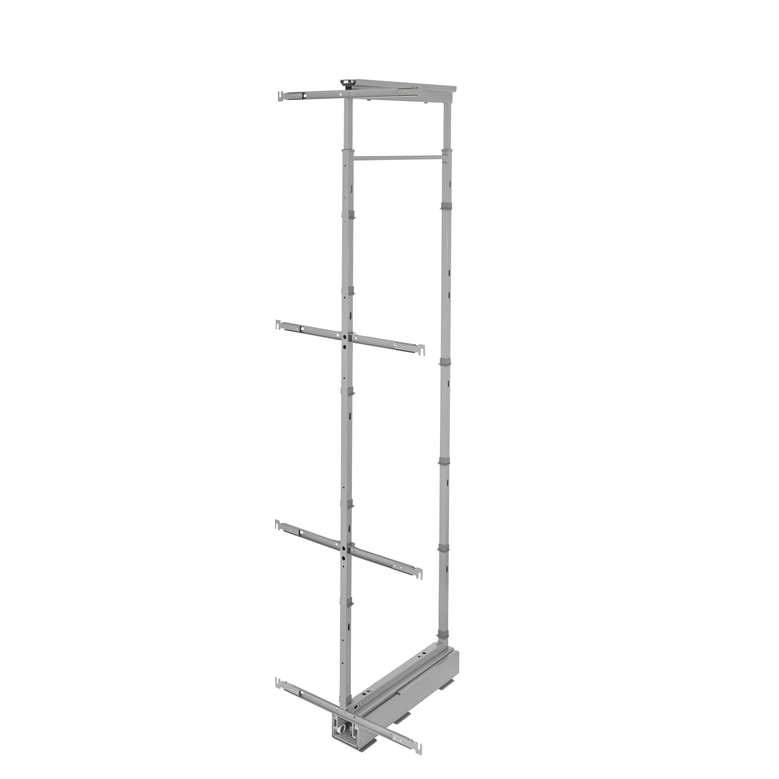8 in Chrome Solid Bottom Pantry Pullout Soft Close Gray  8.25 in (210 mm) W x 21.69 in (551 mm) D x 73.63 in (1870 mm) H