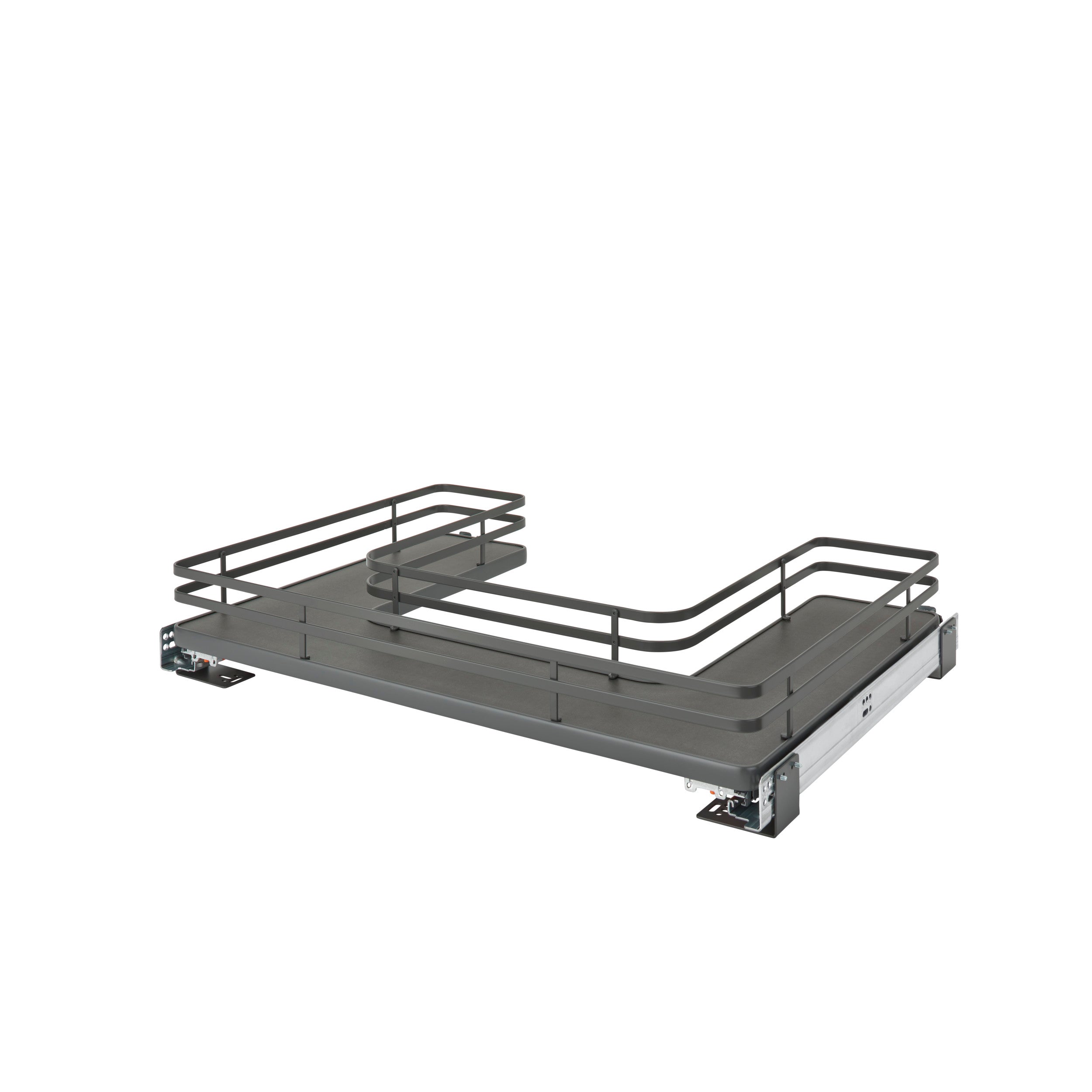 30 in Orion Gray U-Shaped Solid Bottom Pull Out w/ Soft-Close Gray  29.69 in (754 mm) W x 21.69 in (551 mm) D x 5.75 in (146 mm) H