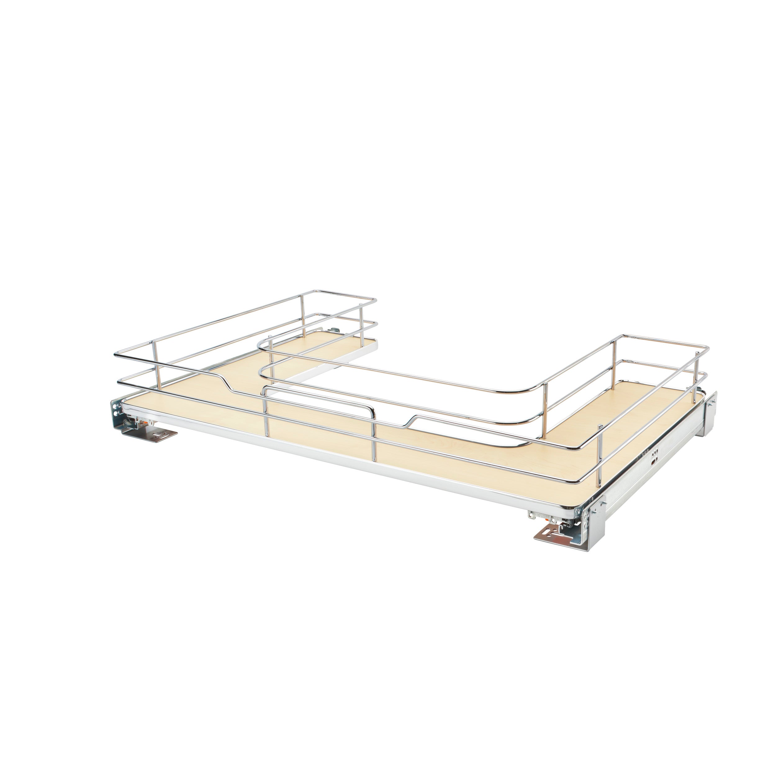33 in Chrome U-Shaped Solid Bottom Pull Out w/Soft-Close Natural  32.5 in (826 mm) W x 22 in (559 mm) D x 5.25 in (133 mm) H