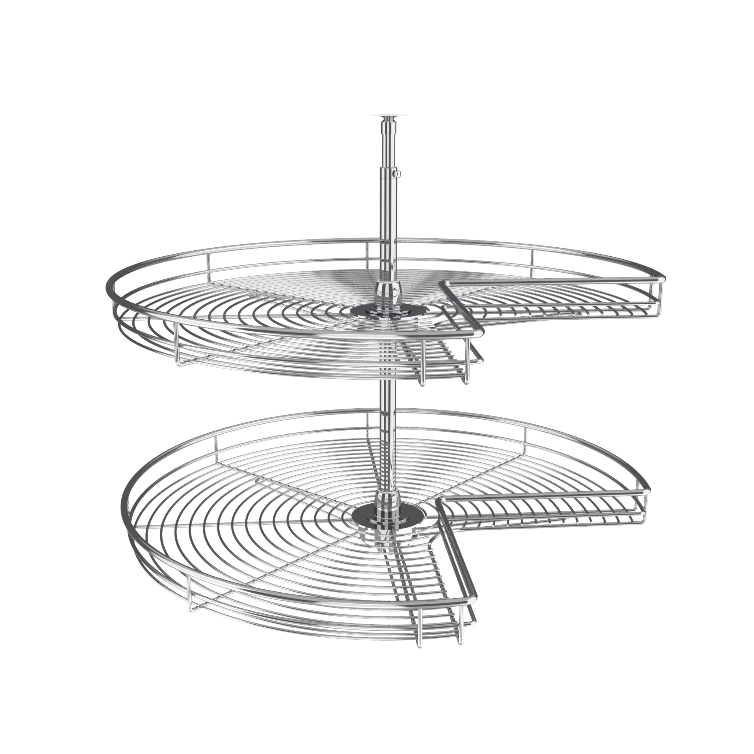 UMI 32 in Chrome Kidney Lazy Susans 2-Shelf Chrome 32 in (813 mm) W x