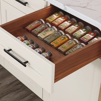 FINELINE STEPPED SPICE HOLDER, 18", WALNUT, 395.5 X 528 X 26MM