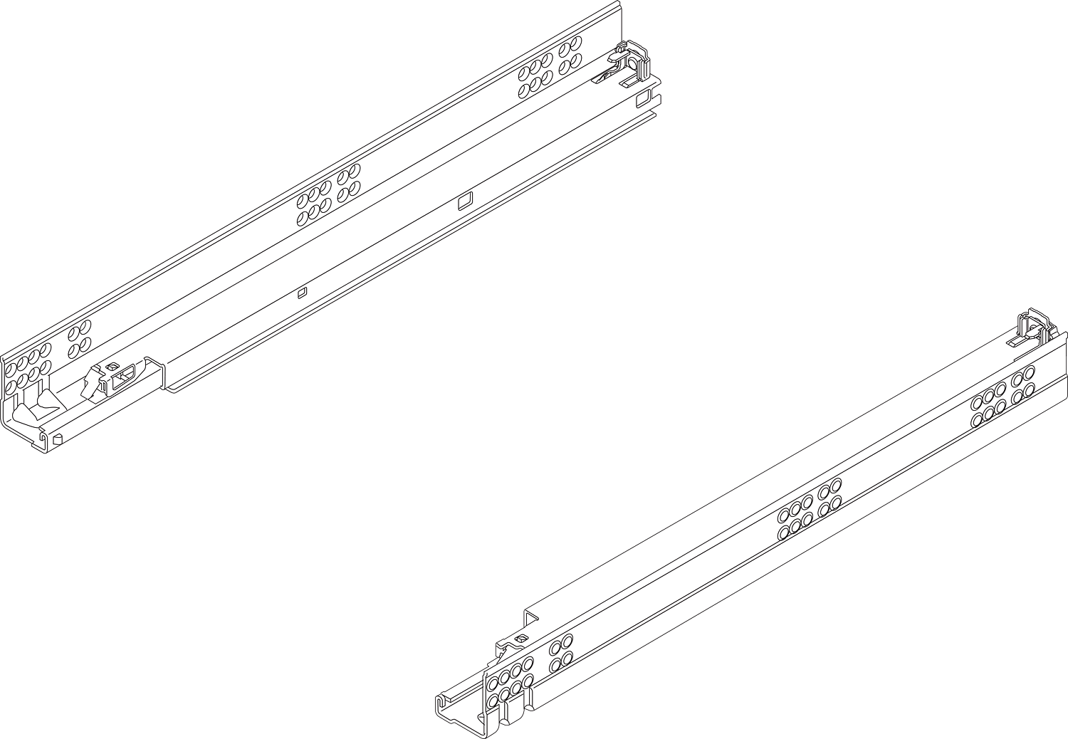 DISCONTINUED - TANDEM plus 562 - full extension drawer runners 18'' Zinc-Plated