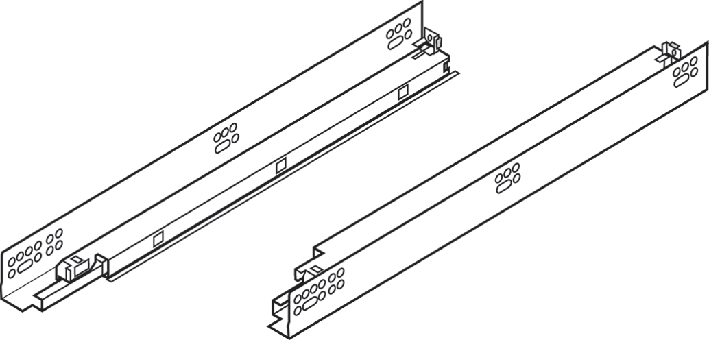 TANDEM plus BLUMOTION 563 - full extension drawer runners 12'' Zinc-Plated