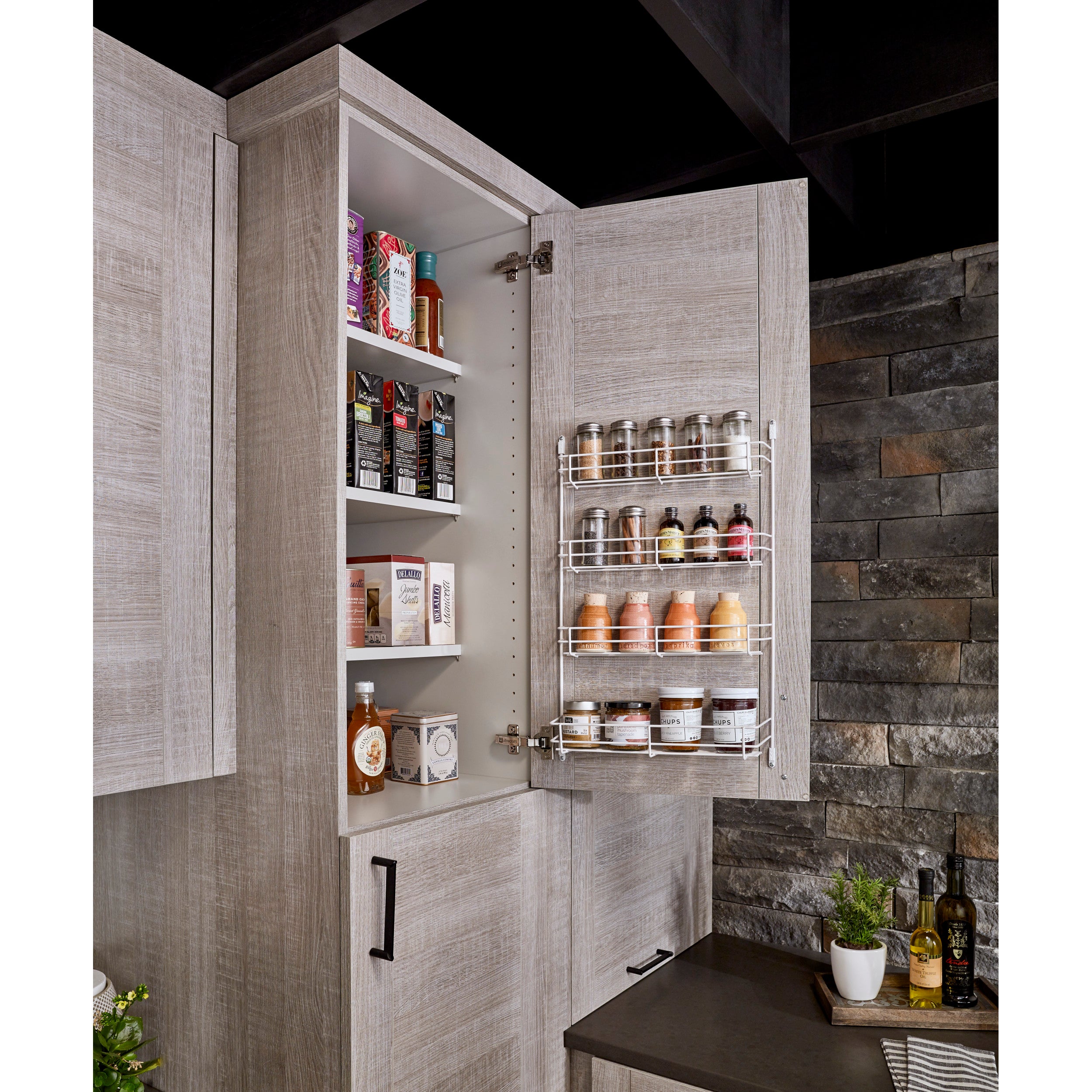8 in Door Mount Spice Rack White 7.88 in (200 mm) W x 2.38 in (60
