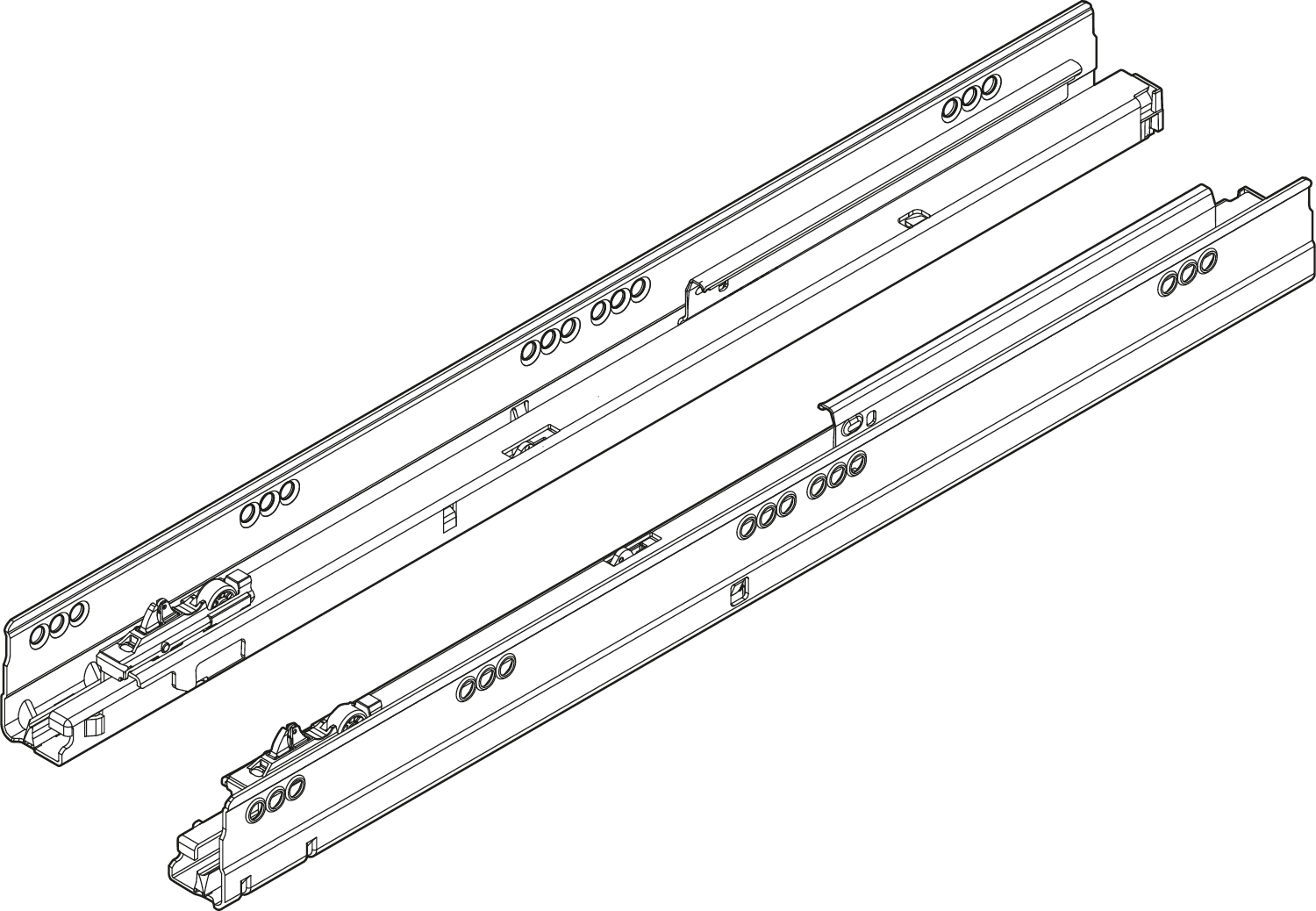 TANDEMBOX Cabinet profile (75 lbs) Ident 11'' Zinc-Plated