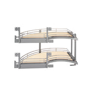 18 in Two-Tier Curve Organizer for a Blind Left Chrome  16 in (406 mm) W x 35.75 in (908 mm) D x 19.75 in (502 mm) H