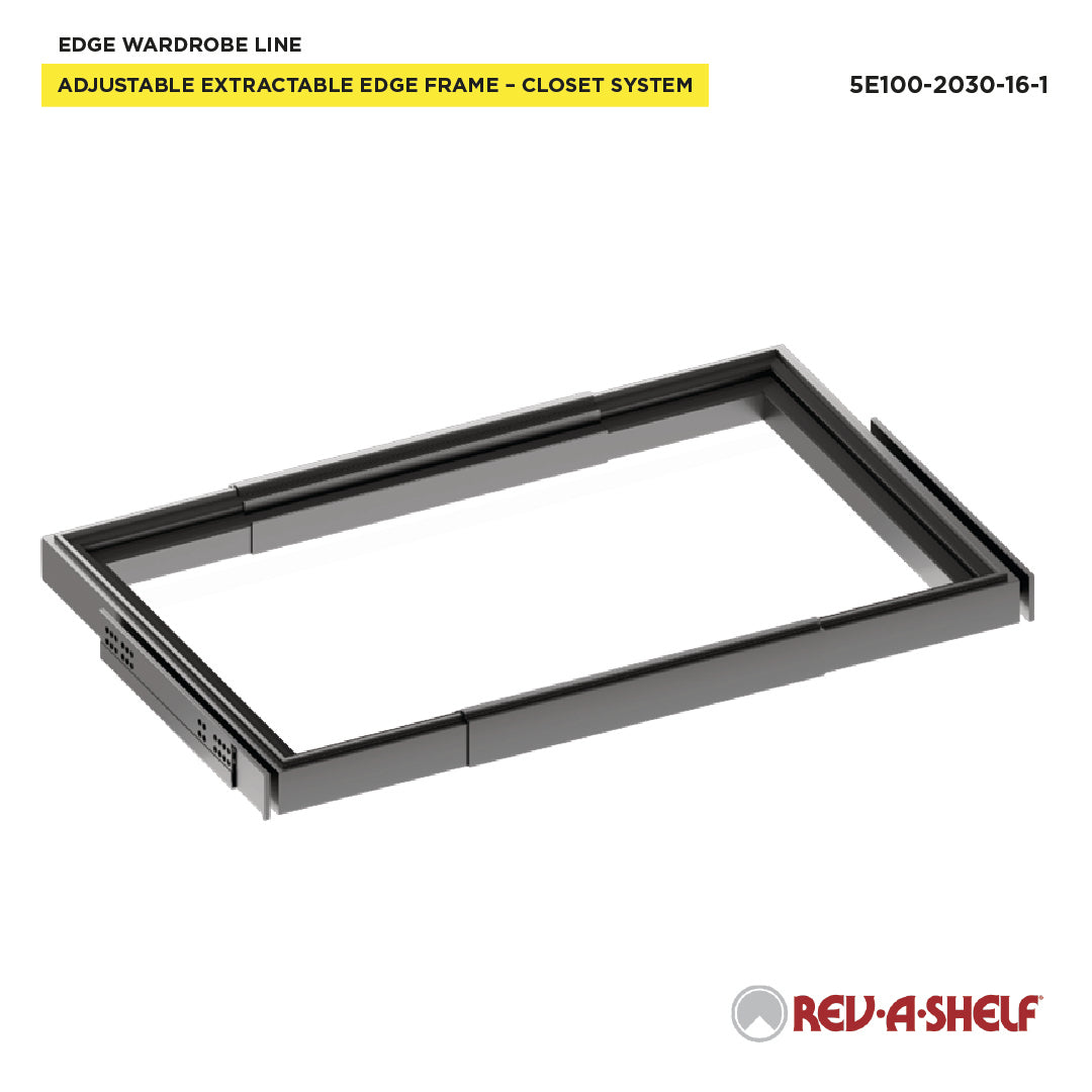 Rev-A-Shelf EDGE Adjustable Pull-Out Closet Frame 19-11/16" - 30-1/2" W x 16" D - 5E100-2030-16-1