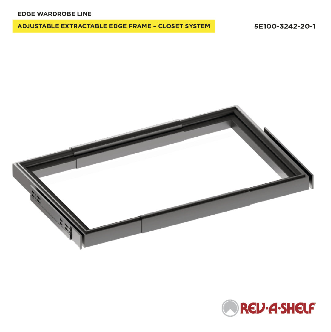 Rev-A-Shelf EDGE Adjustable Pull-Out Closet Frame 31-1/2" - 42-11/32" W x 20" D - 5E100-3242-20-1