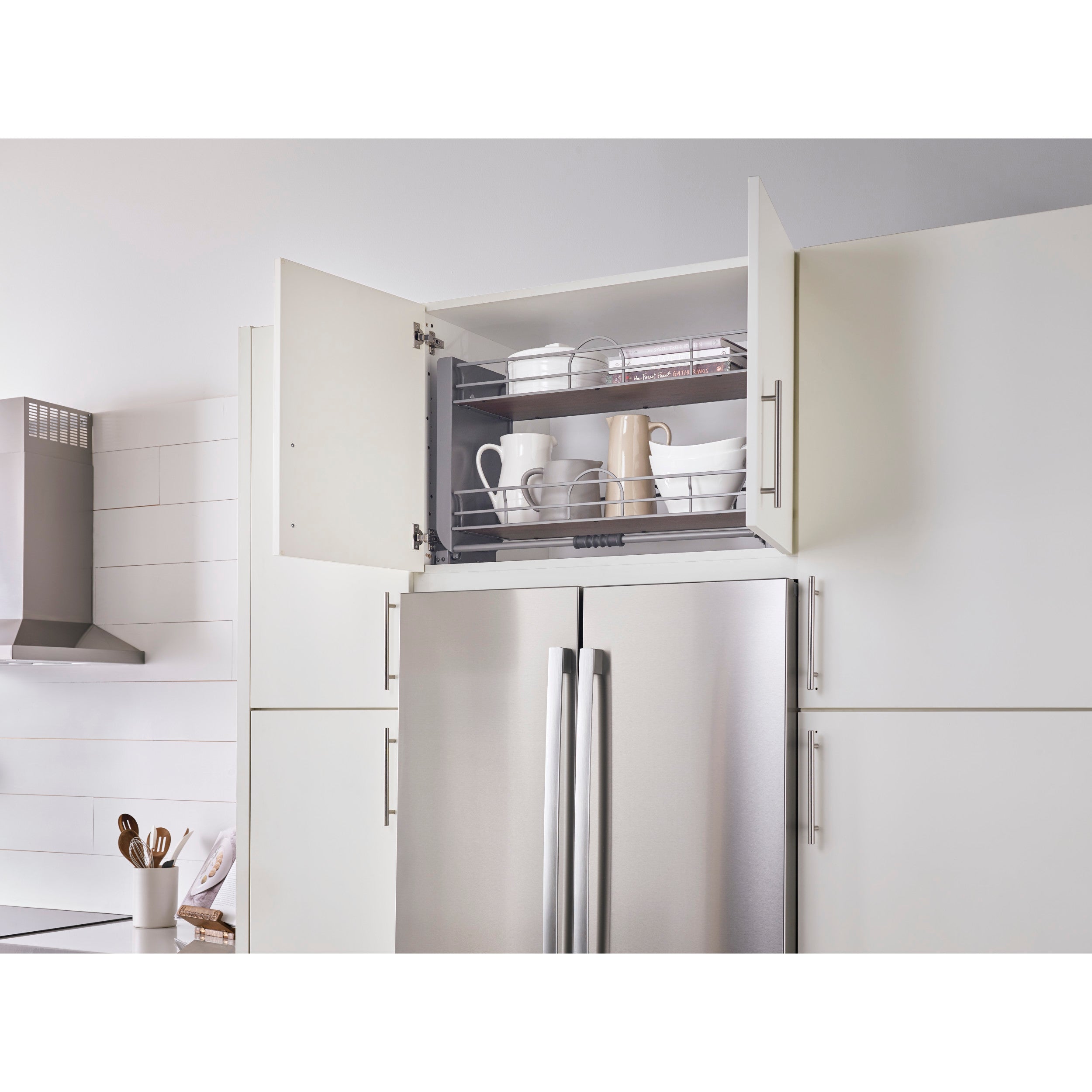 24 in Orion Gray Pull Down Shelf Orion Gray  22.2 in (564 mm) W x 10.11 in (257 mm) D x 18.22 in (463 mm) H