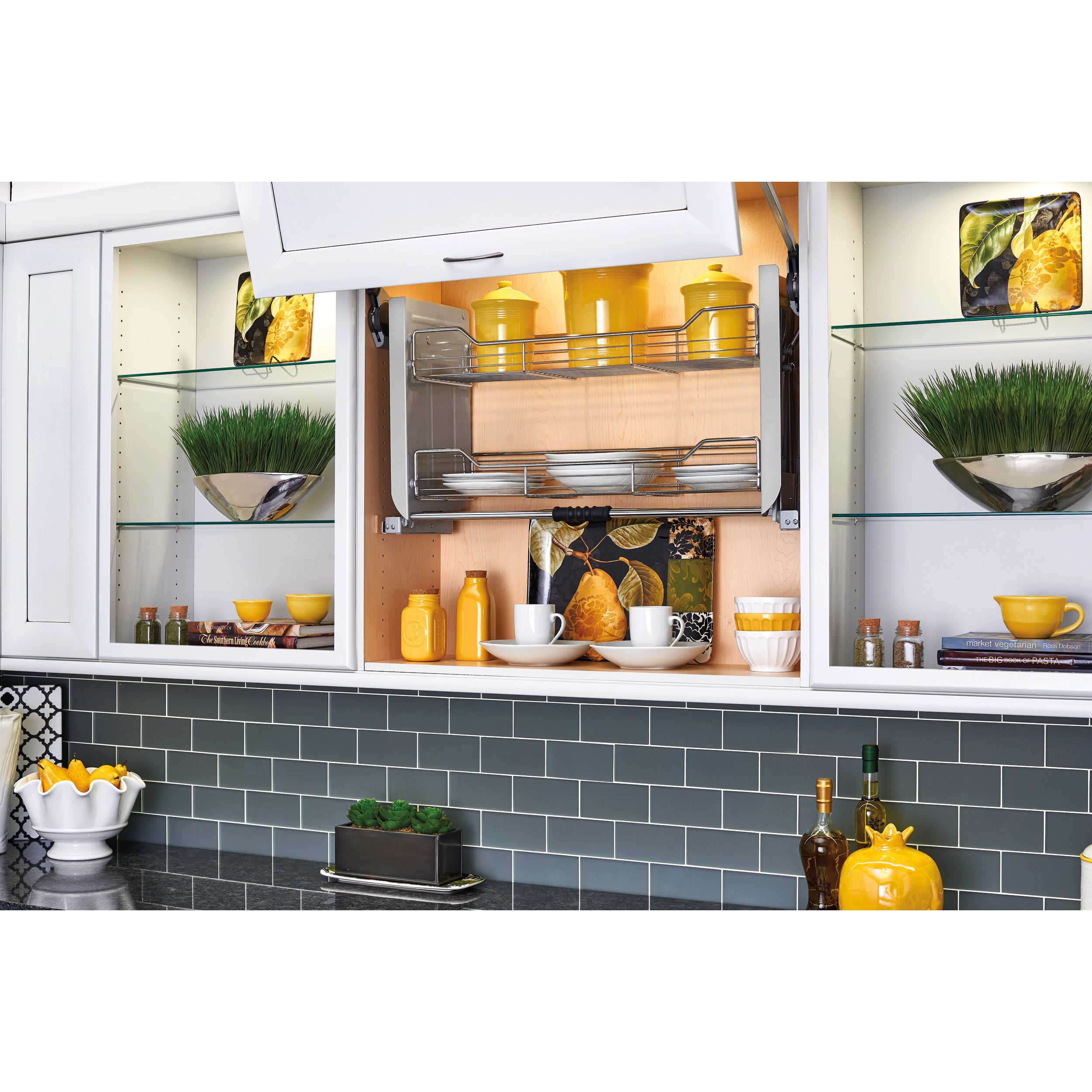36 in Chrome Pull Down Shelf Chrome  34.25 in (870 mm) W x 10.5 in (267 mm) D x 18.38 in (467 mm) H