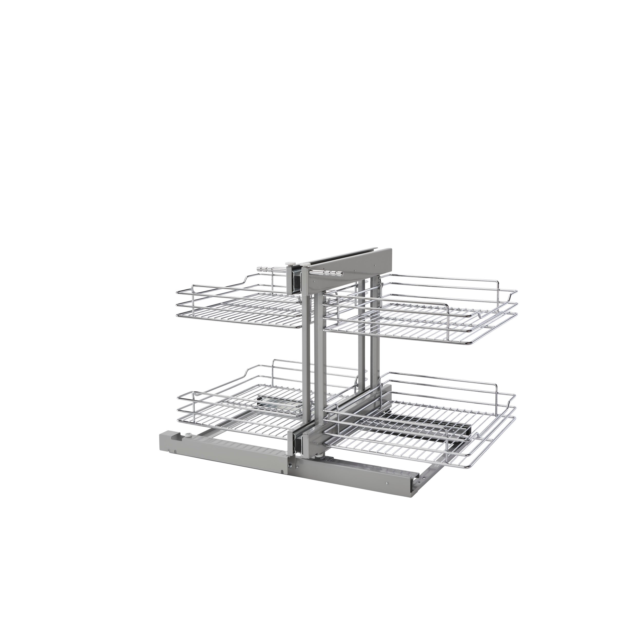 18 in Chrome Blind Corner Organizer Soft-Close Chrome  32.25 in (819 mm) W x 20.25 in (514 mm) D x 21 in (533 mm) H
