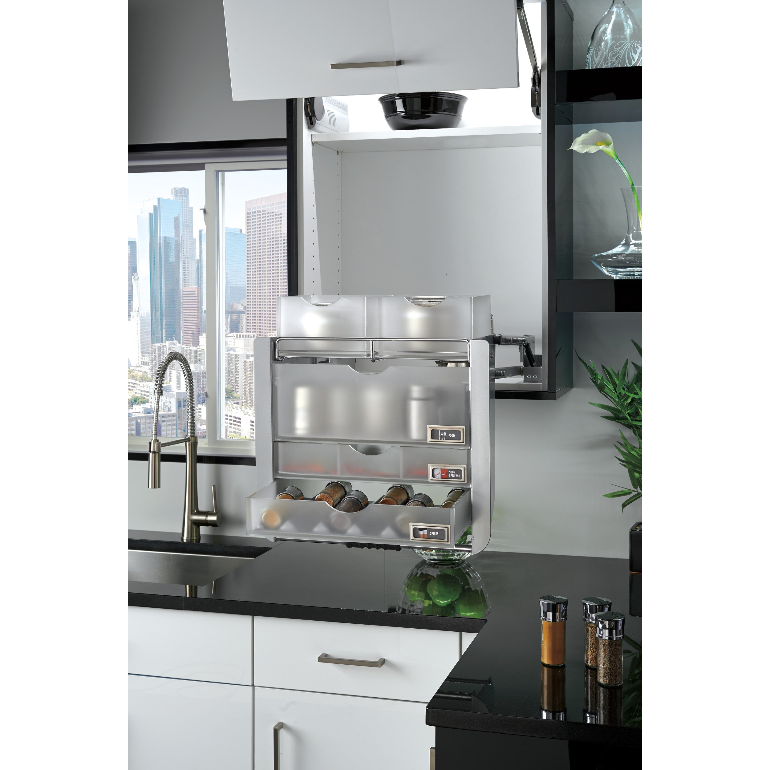 24 in Chrome Universal Pull Down Chrome  22.25 in (565 mm) W x 10.5 in (267 mm) D x 22.5 in (572 mm) H