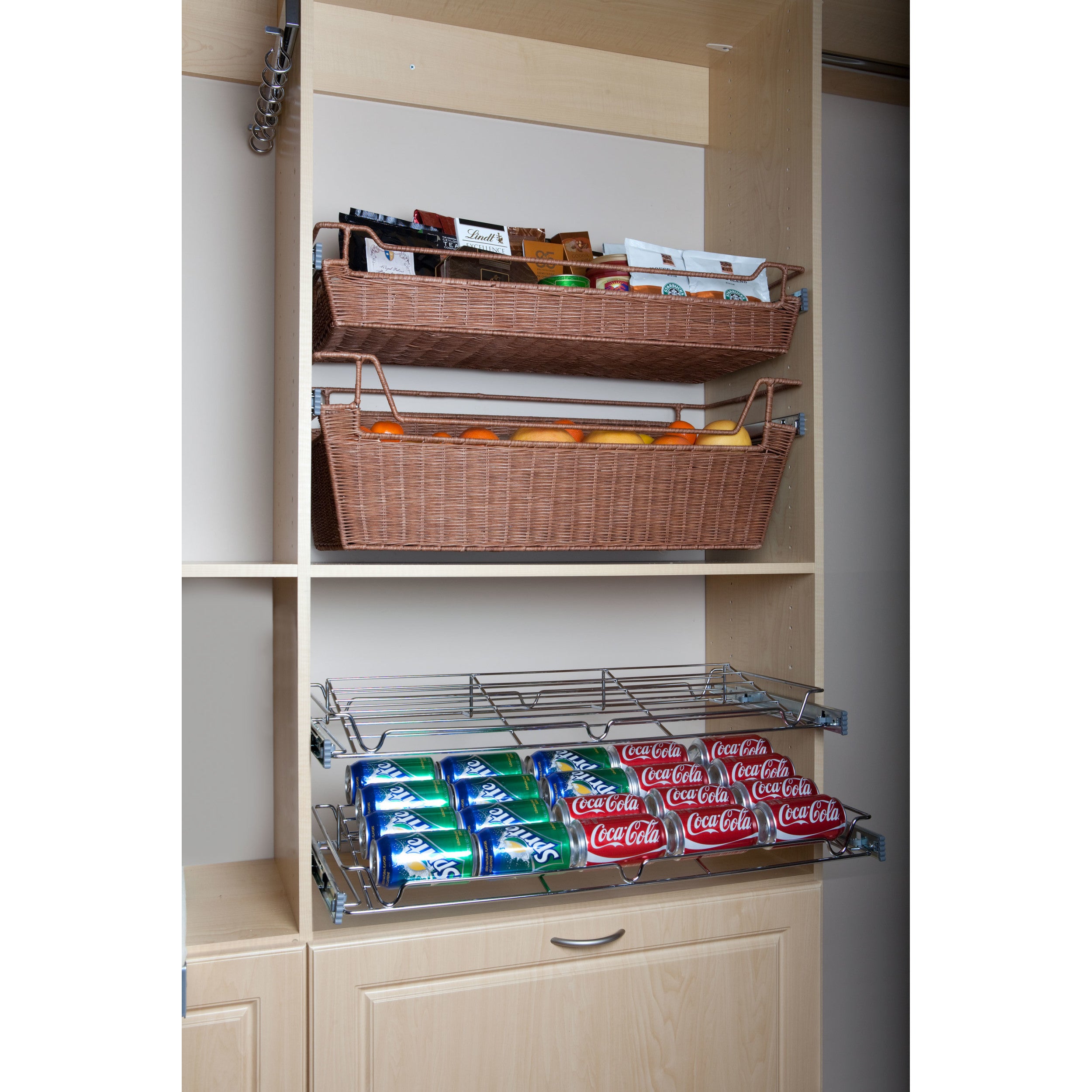 18 in Deluxe Sliding Spice/Can Rack Chrome  18 in (457 mm) W x 14 in (356 mm) D x 2.36 in (60 mm) H