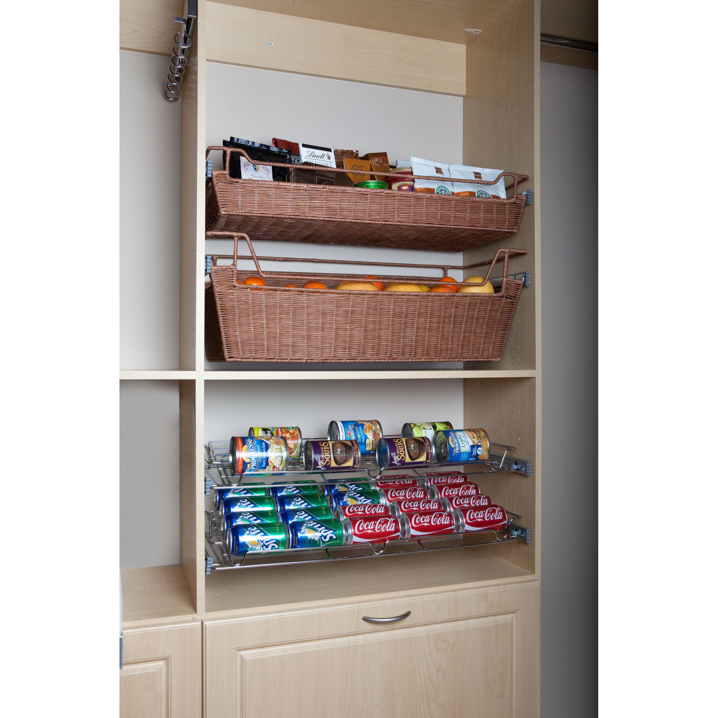 18 in Deluxe Sliding Spice/Can Rack Chrome  18 in (457 mm) W x 14 in (356 mm) D x 2.36 in (60 mm) H