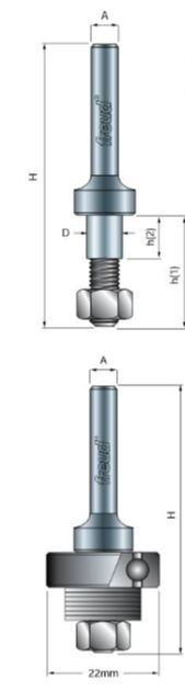 Slotting Cutter Arbor With Bearing - 1/2" Shank