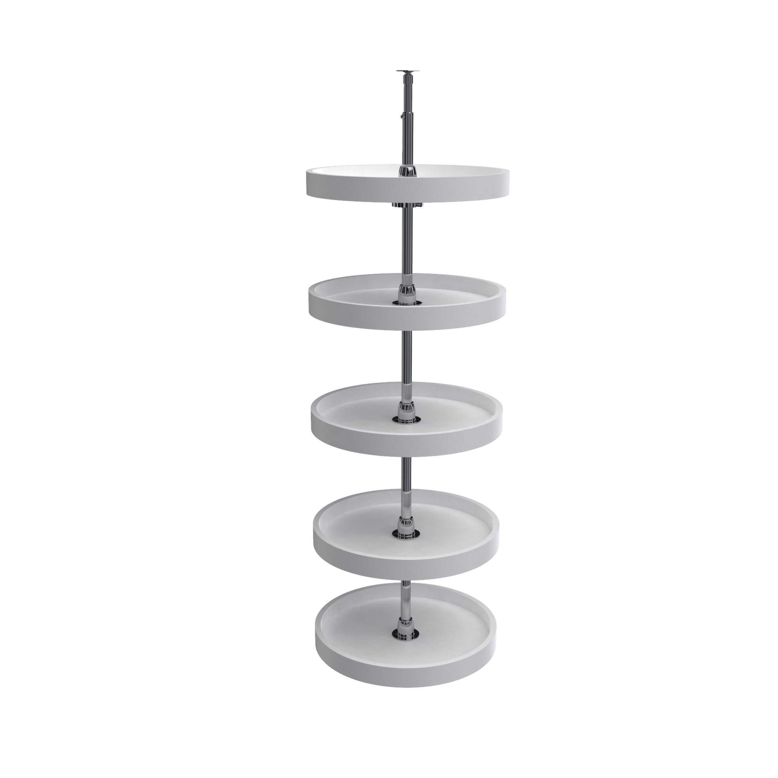 16 in White Polymer Pantry Full Circle Lazy Susans White  16 in (406 mm) W x 16 in (406 mm) D x 56 in (1422 mm) H