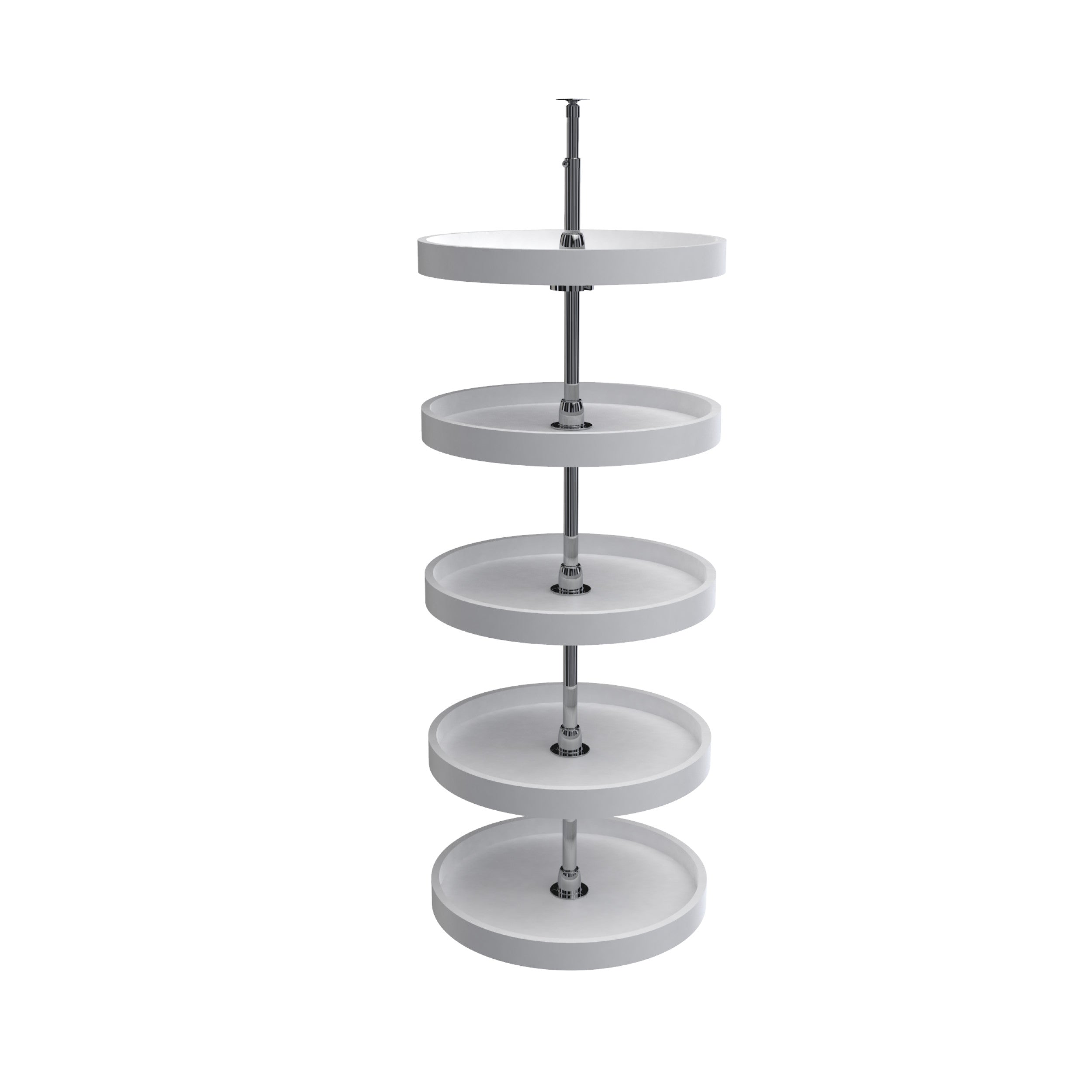 18 in White Polymer Pantry Full Circle Lazy Susans White  18 in (457 mm) W x 18 in (457 mm) D x 56 in (1422 mm) H