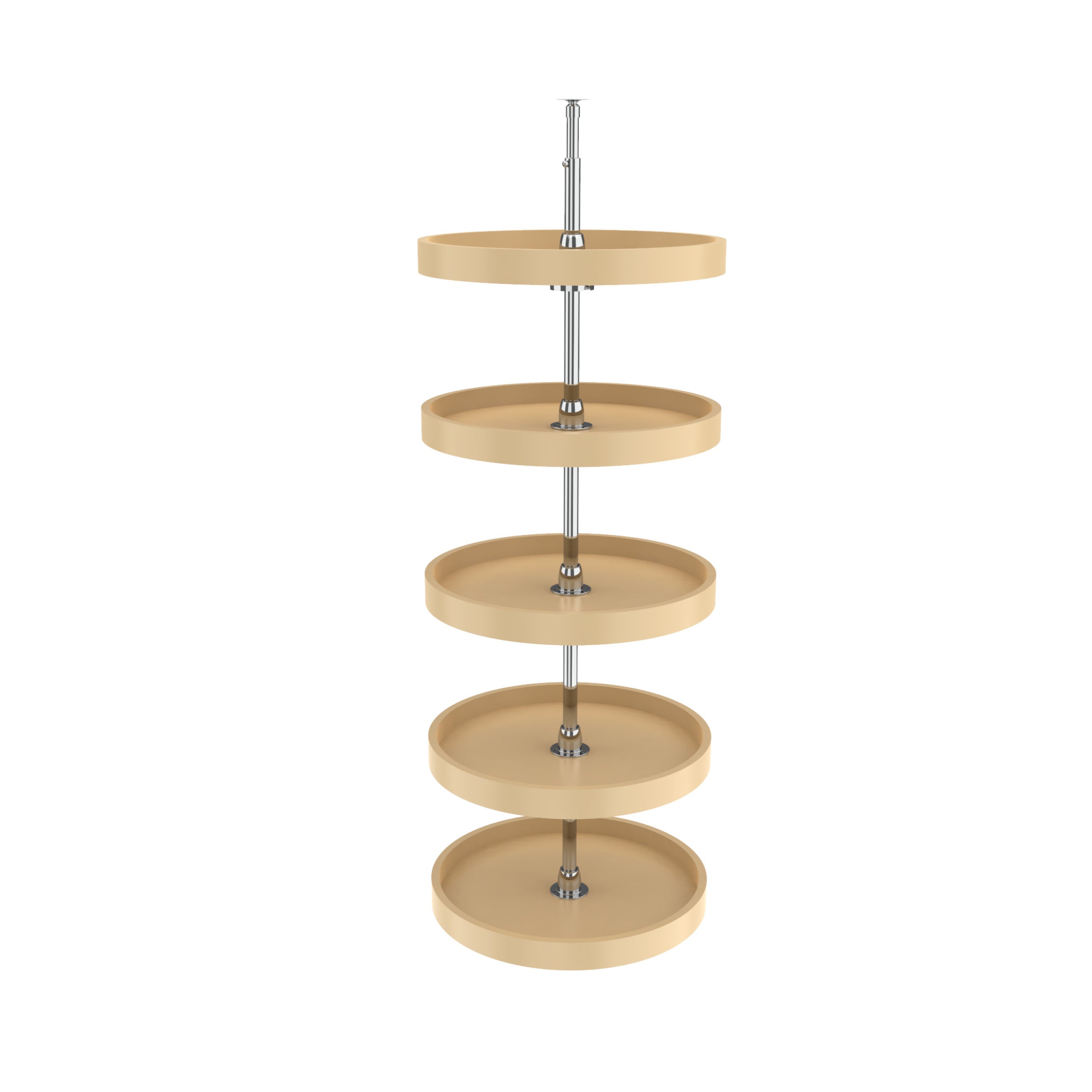 18 in Almond Polymer Pantry Full Circle Lazy Susans Almond  18 in (457 mm) W x 18 in (457 mm) D x 56 in (1422 mm) H