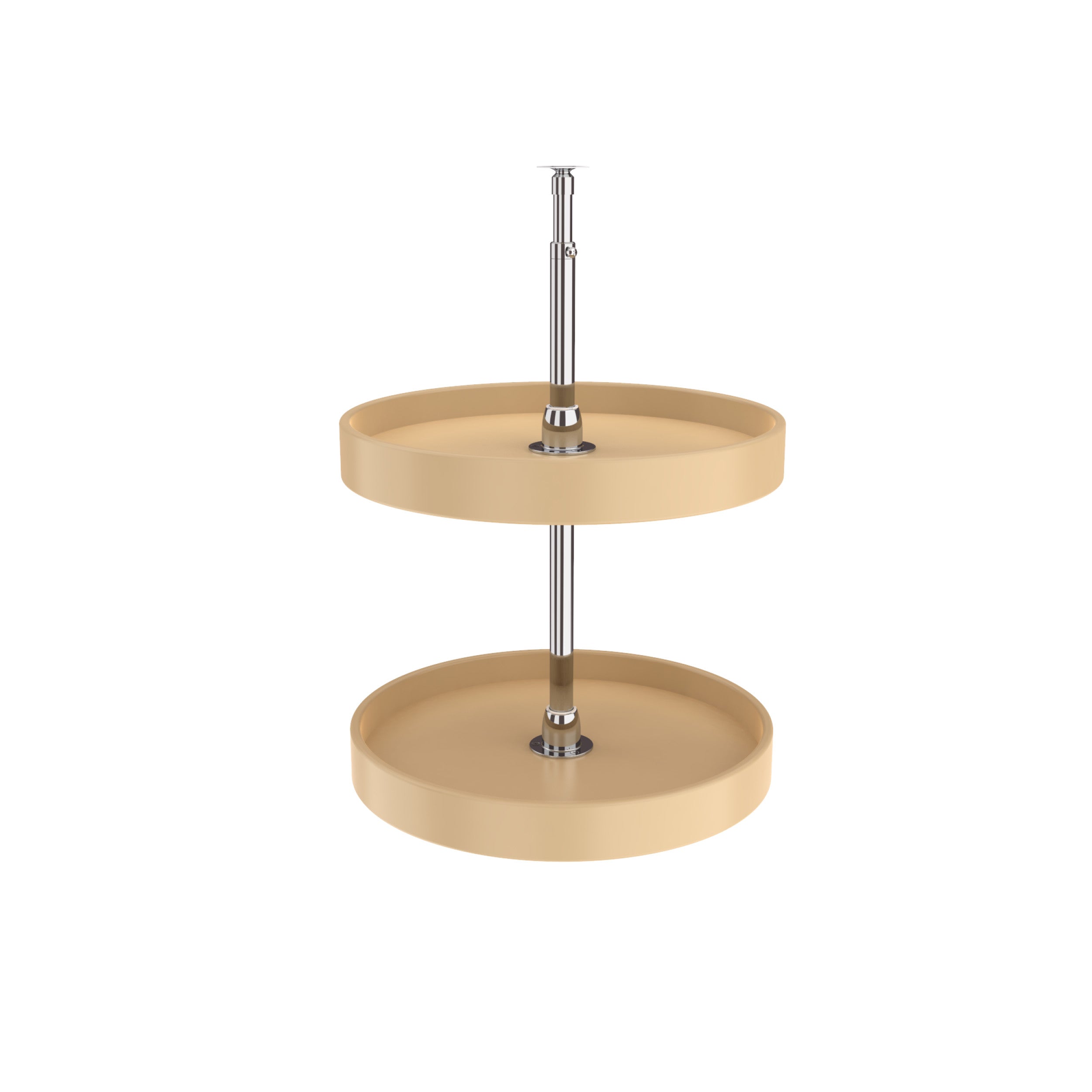 18 in Almond Polymer Full Circle Lazy Susans 2-Shelf Almond  18 in (457 mm) W x 18 in (457 mm) D x 26 in (660 mm) H