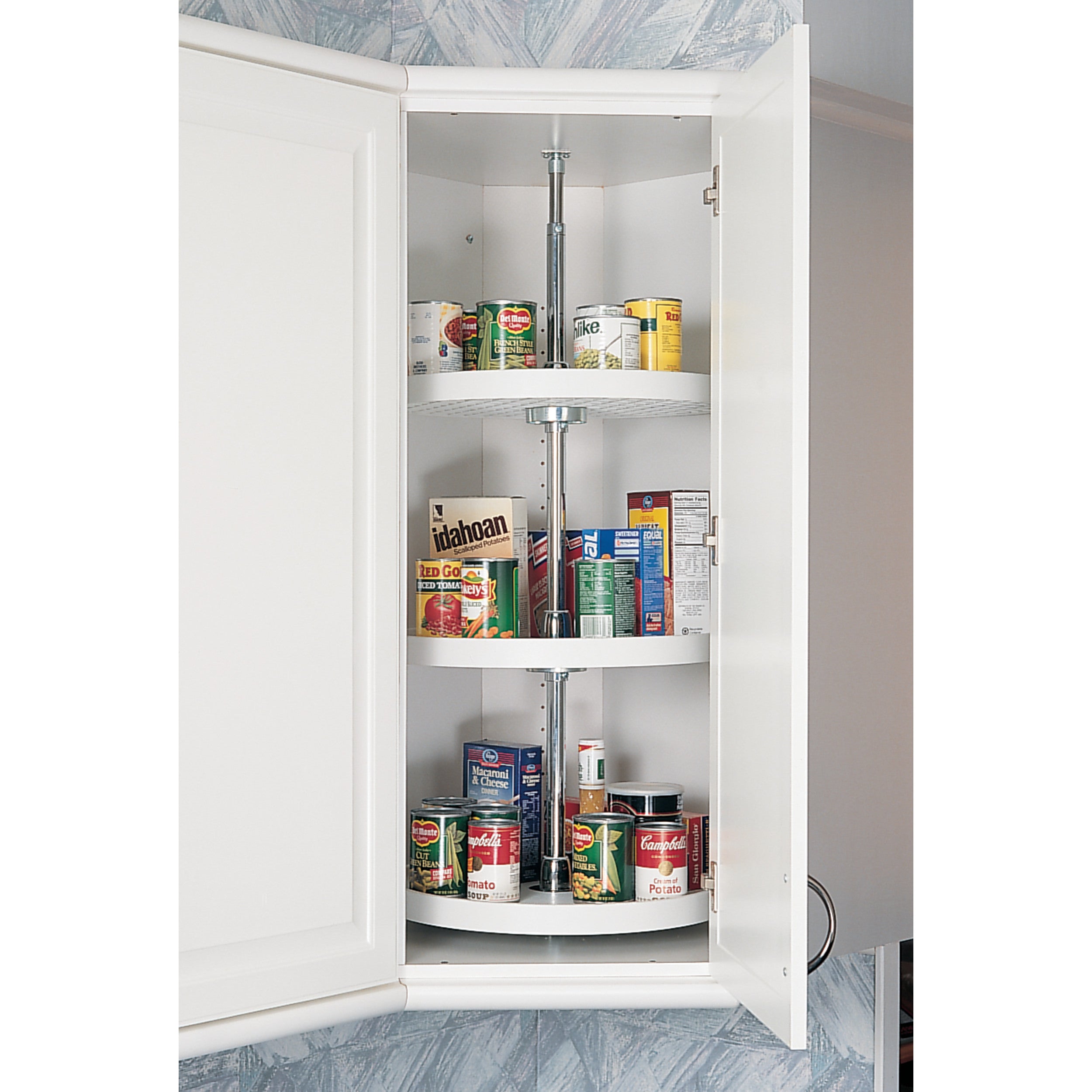 18 in Almond Polymer Full Circle Lazy Susans 3-Shelf Almond  18 in (457 mm) W x 18 in (457 mm) D x 38 in (965 mm) H