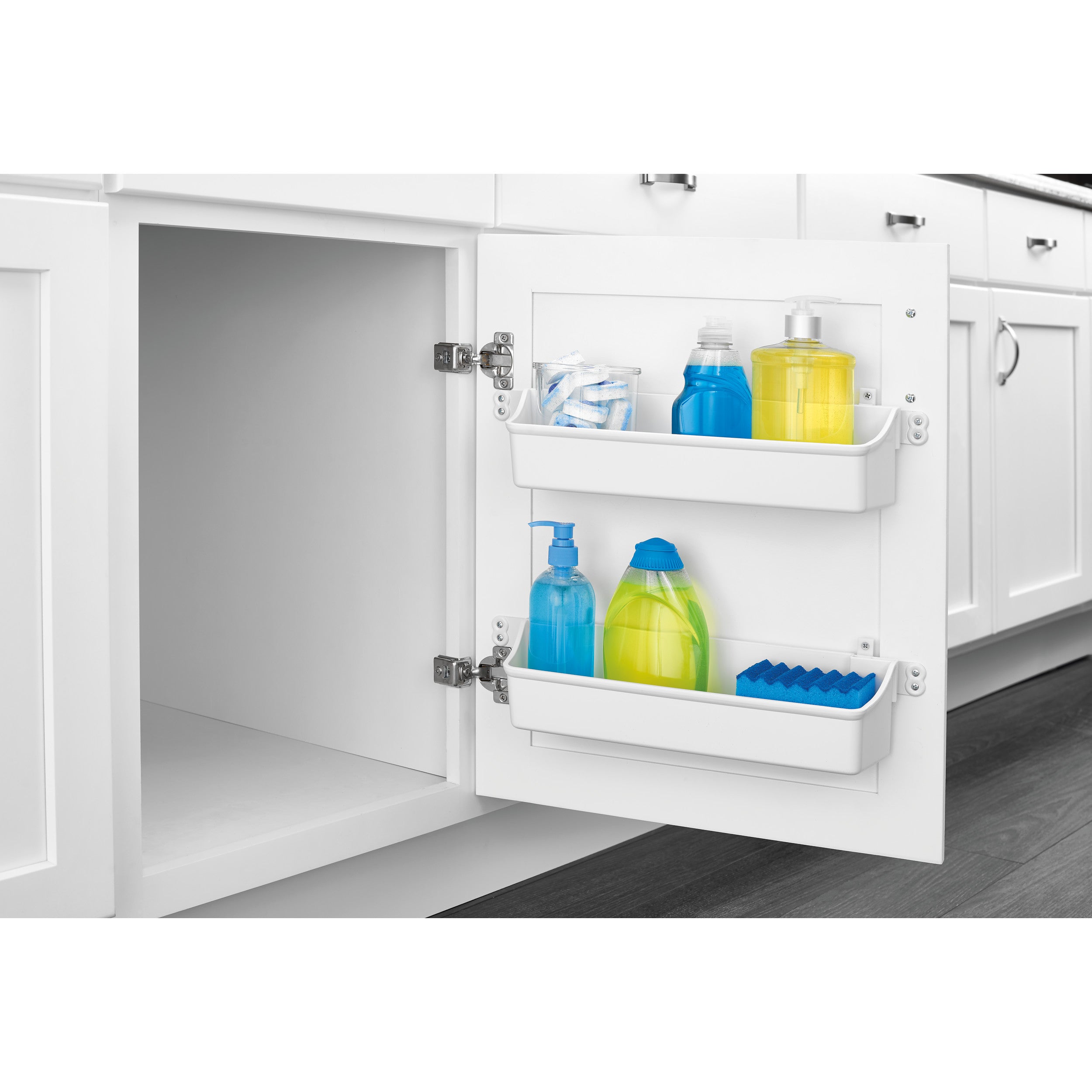 8 in Door Storage Bins Set (White) White  7.88 in (200 mm) W x 4.25 in (108 mm) D x 3.56 in (90 mm) H