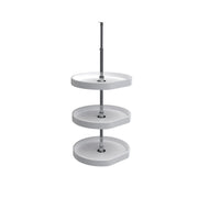 20 in White Polymer D-Shape Lazy Susans 3-Shelf White  20 in (508 mm) W x 20 in (508 mm) D x 38 in (965 mm) H