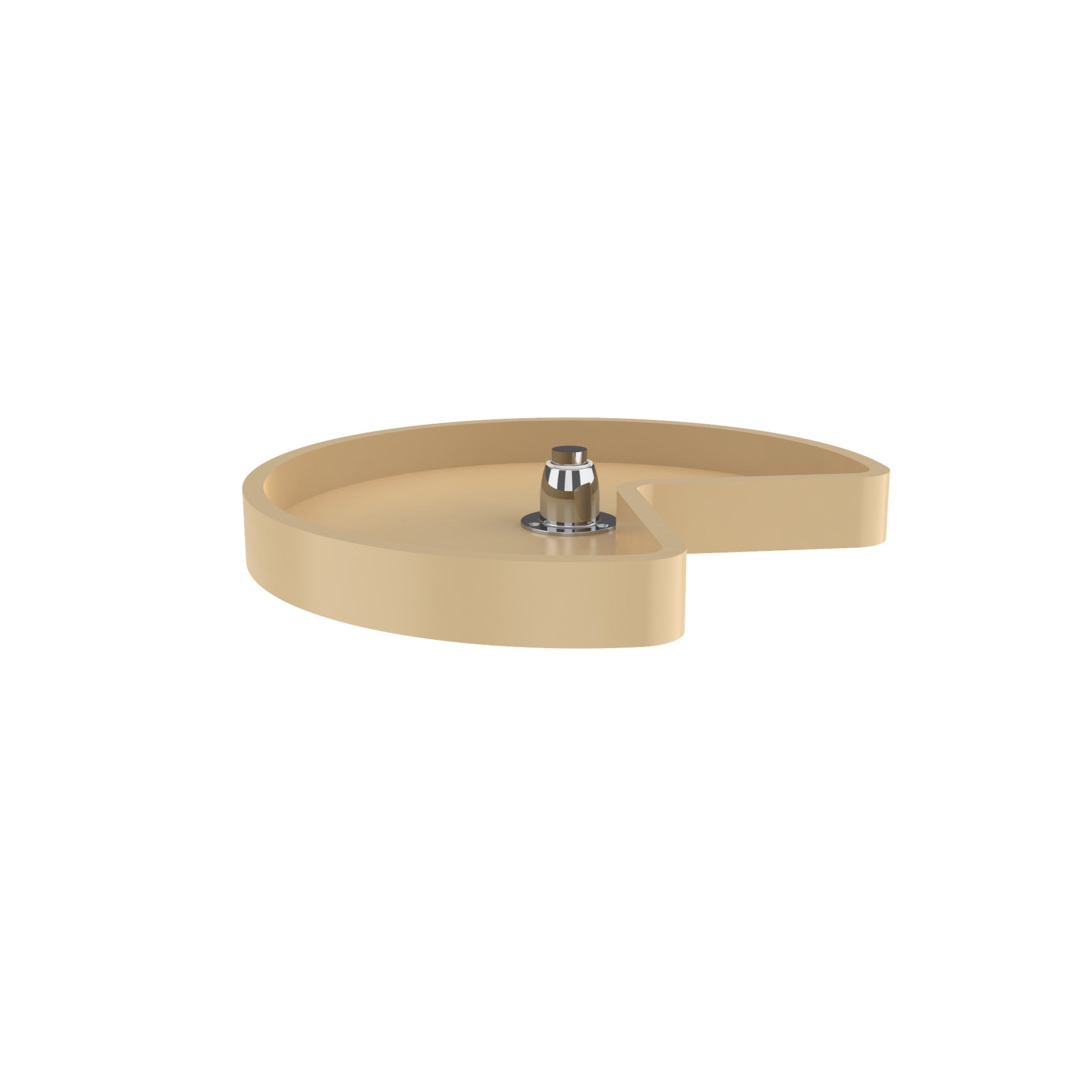 18 in Almond Polymer Kidney Lazy Susan w/bottom mount Almond  18 in (457 mm) W x 18 in (457 mm) D x 5 in (127 mm) H