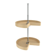 18 in Almond Polymer Kidney Lazy Susans 2-Shelf Almond  18 in (457 mm) W x 18 in (457 mm) D x 26 in (660 mm) H