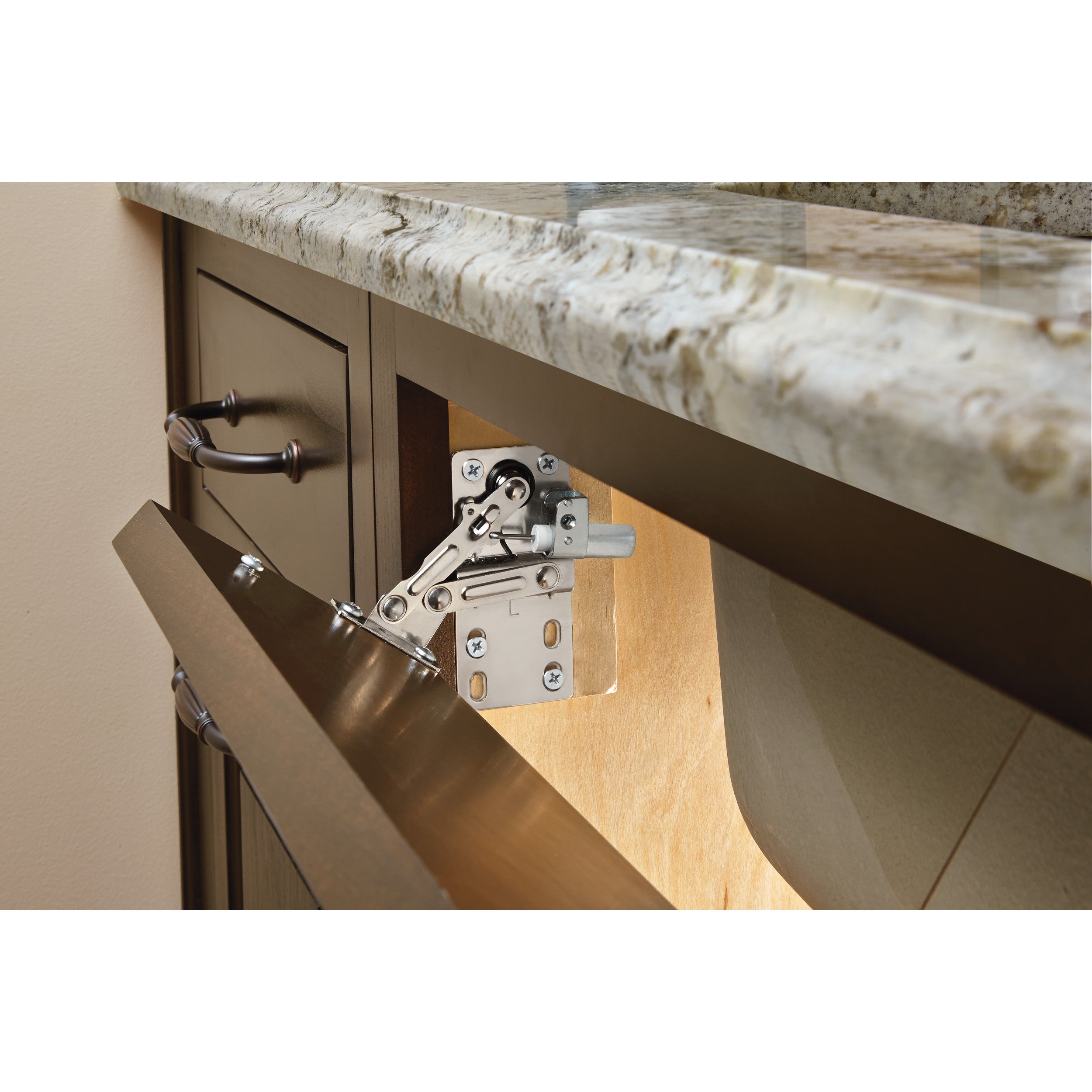 36 in White Polymer Slim Series Tip-Out Tray w/Soft-Close hinge White  36 in (914 mm) W x 1.7 in (43 mm) D x 3.95 in (100 mm) H