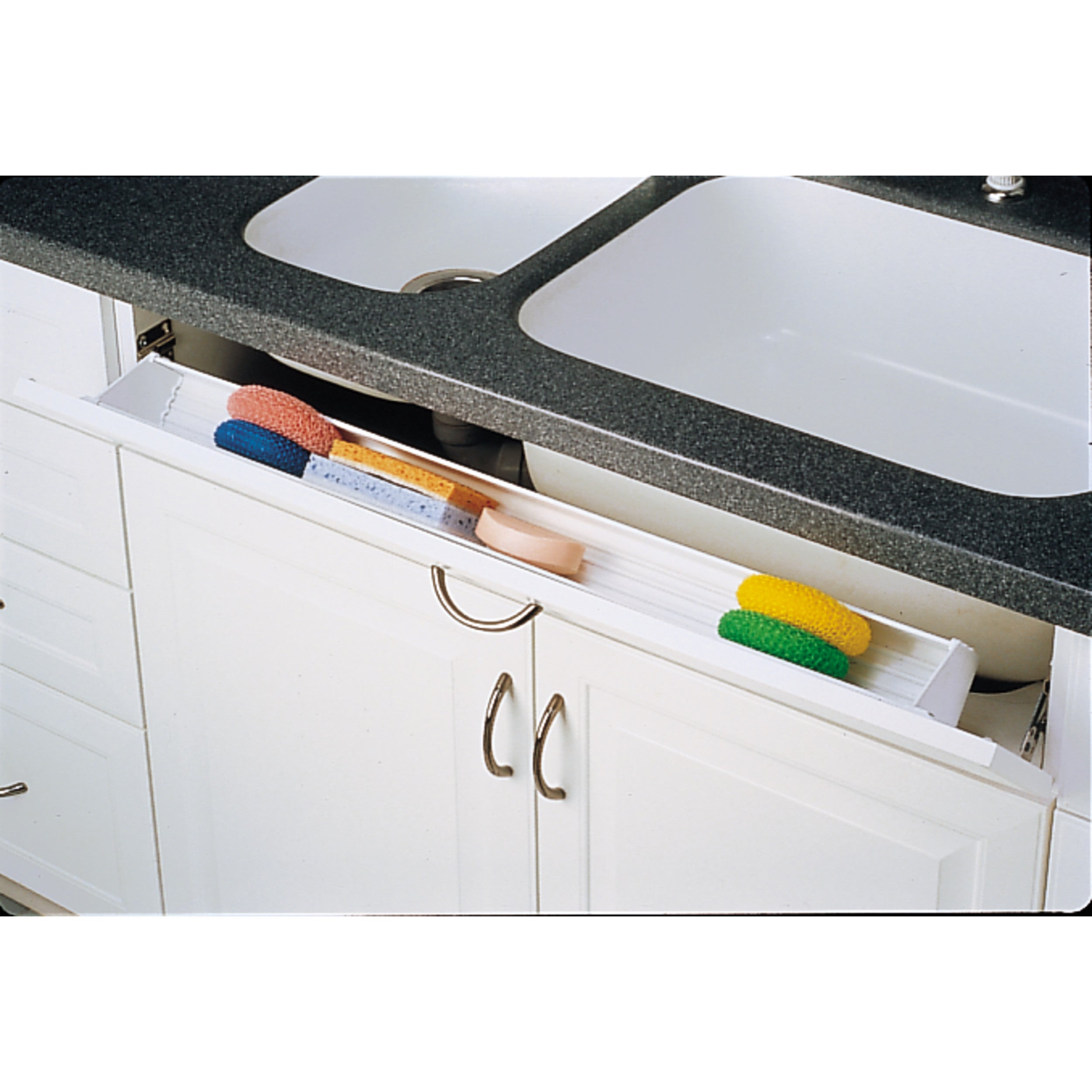 36 in White Polymer Tip-Out Tray w/Soft-Close White  36 in (914 mm) W x 2.45 in (62 mm) D x 4 in (102 mm) H
