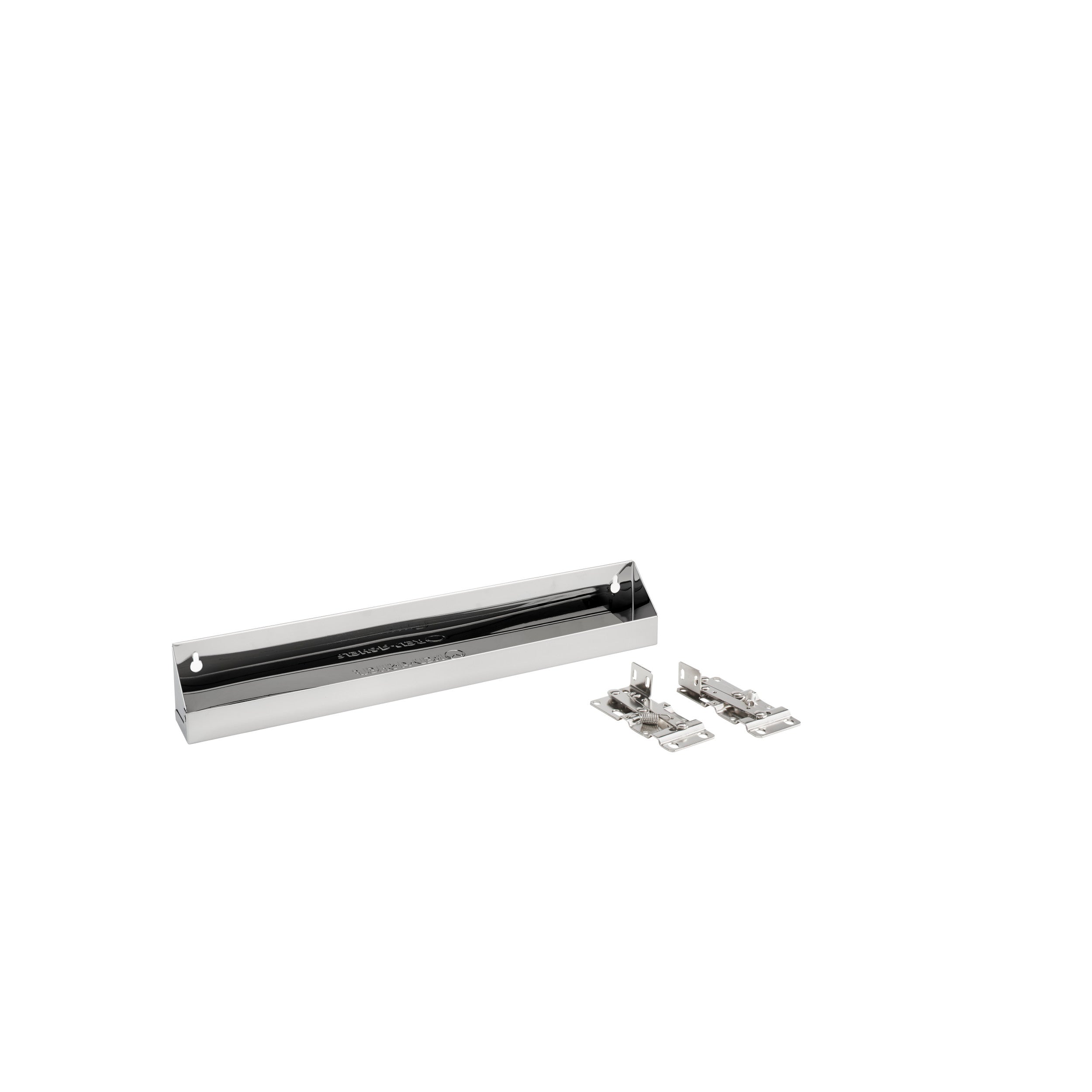 19 in Stainless Steel Tip-Out Tray Silver  19 in (483 mm) W x 2.13 in (54 mm) D x 3 in (76 mm) H