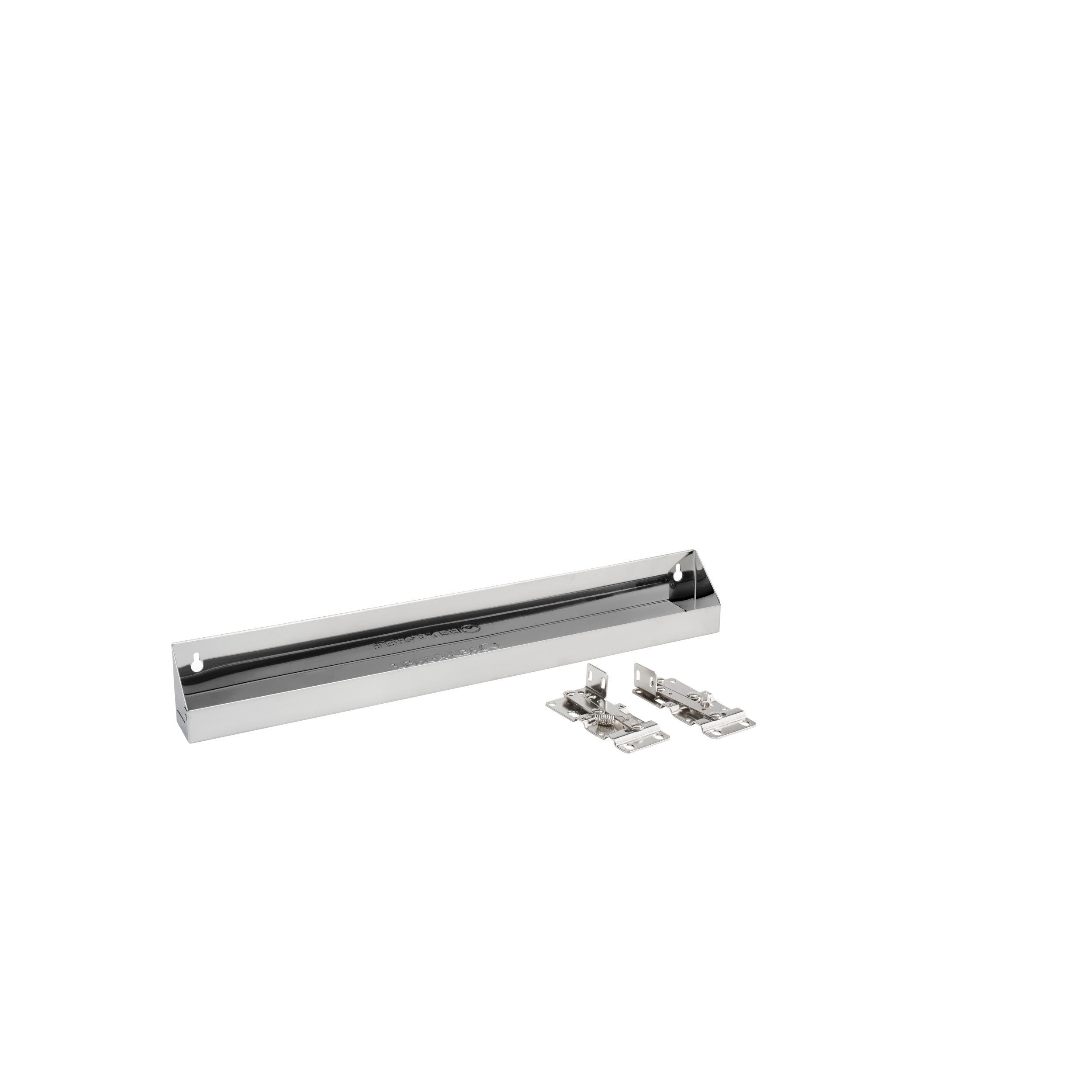 22 in Stainless Steel Tip-Out Tray Silver  22 in (559 mm) W x 2.13 in (54 mm) D x 3 in (76 mm) H