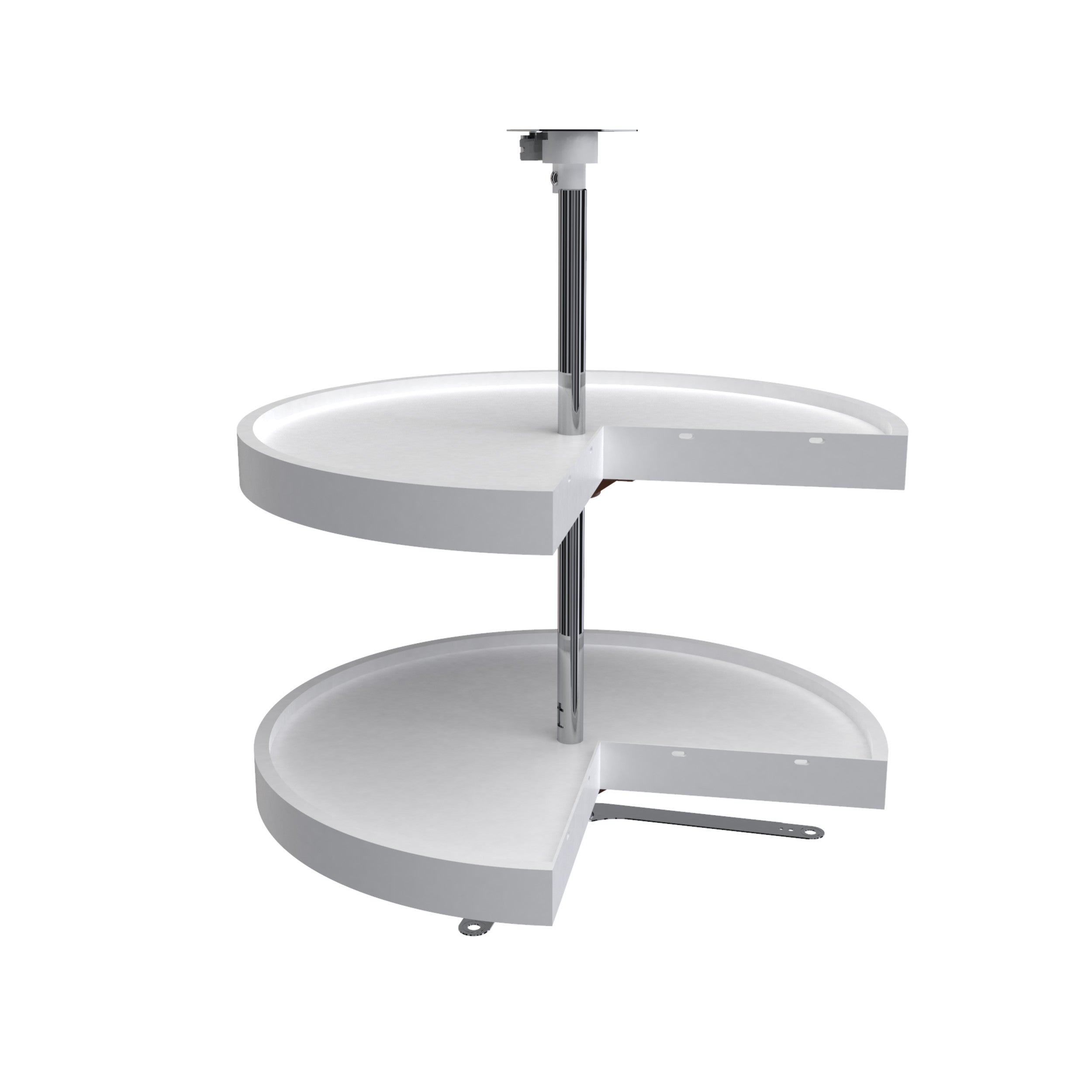 24 in White Polymer Pie-Cut Lazy Susans 2-Shelf White  24 in (610 mm) W x 24 in (610 mm) D x 26 in (660 mm) H
