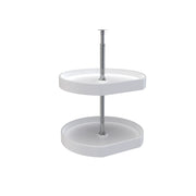 20 in White Polymer D-Shape Lazy Susans 2-Shelf White  20 in (508 mm) W x 20 in (508 mm) D x 24 in (610 mm) H