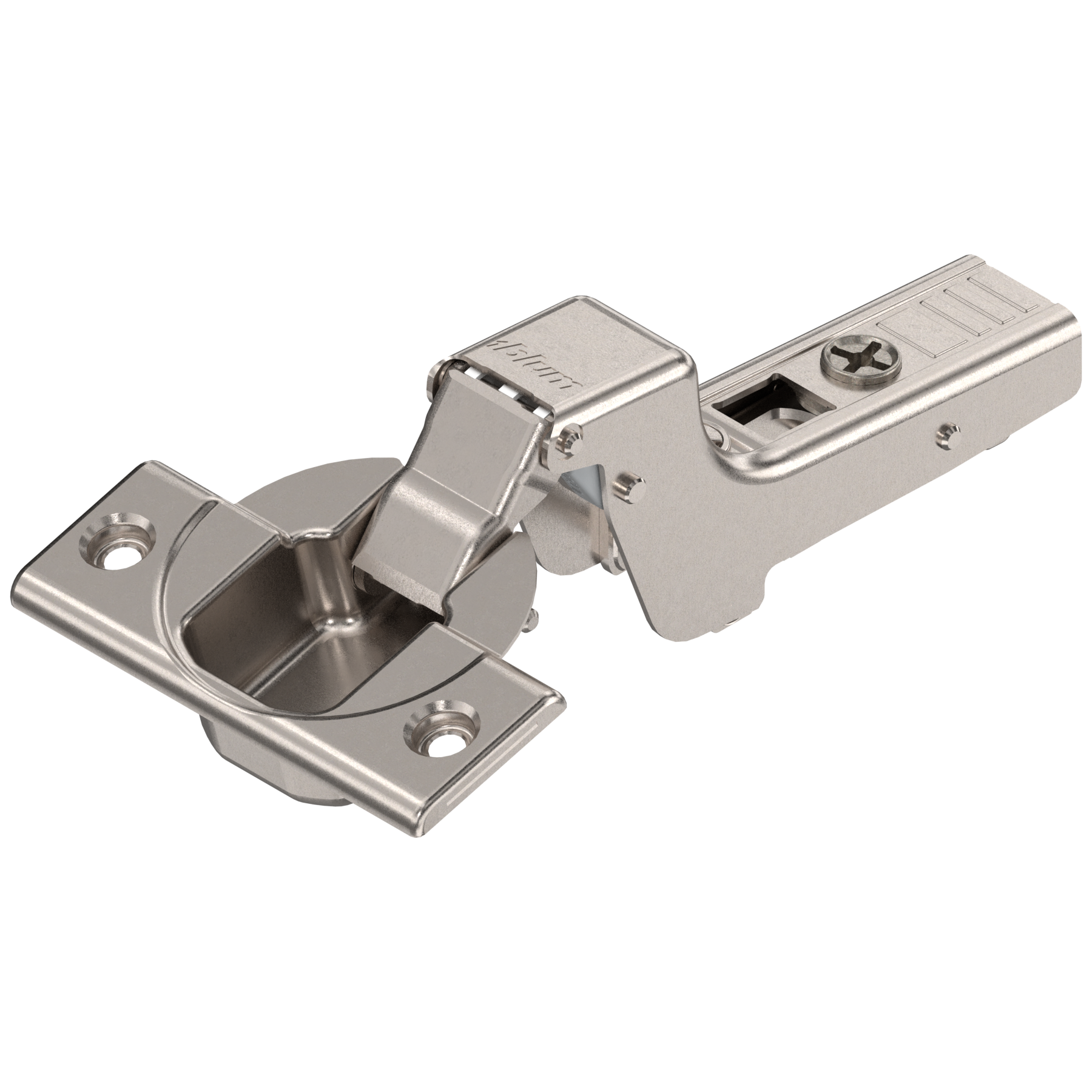 Blum CLIP top standard hinge 110°, inset application, free swing, hinge cup: screw-on