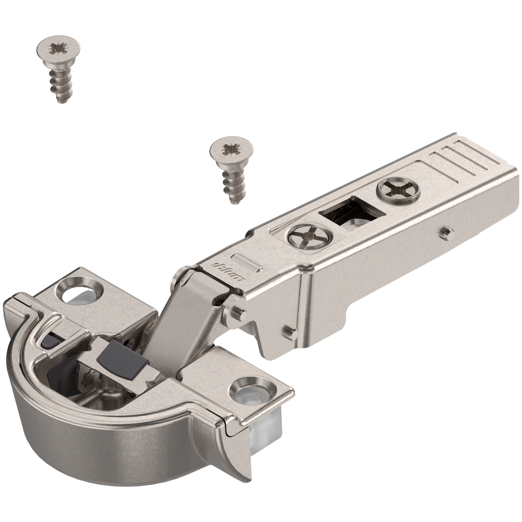 Blum CLIP top BLUMOTION hinges - special applications Narrow aluminum hinge Full overlay Nickel