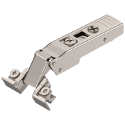 Blum CLIP top 120° hinge for aluminum frame door, straight-arm, self closing, screw-on