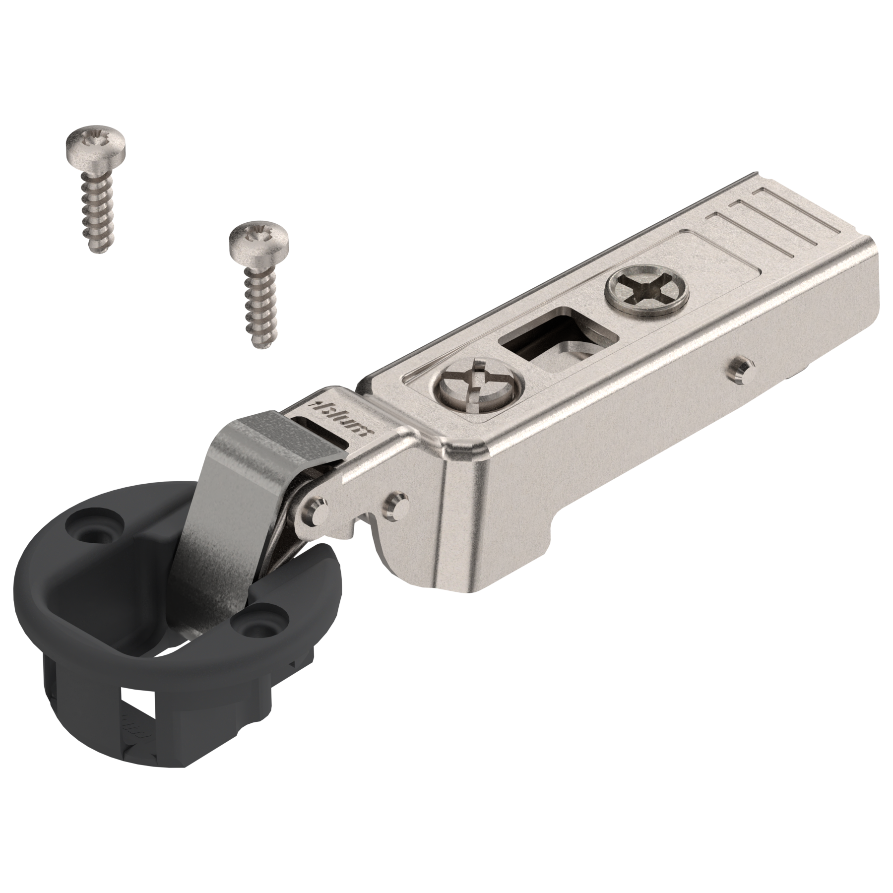 Blum CLIP top hinges - special applications 95° Glass door hinges - self closing Half overlay Black/Nickel